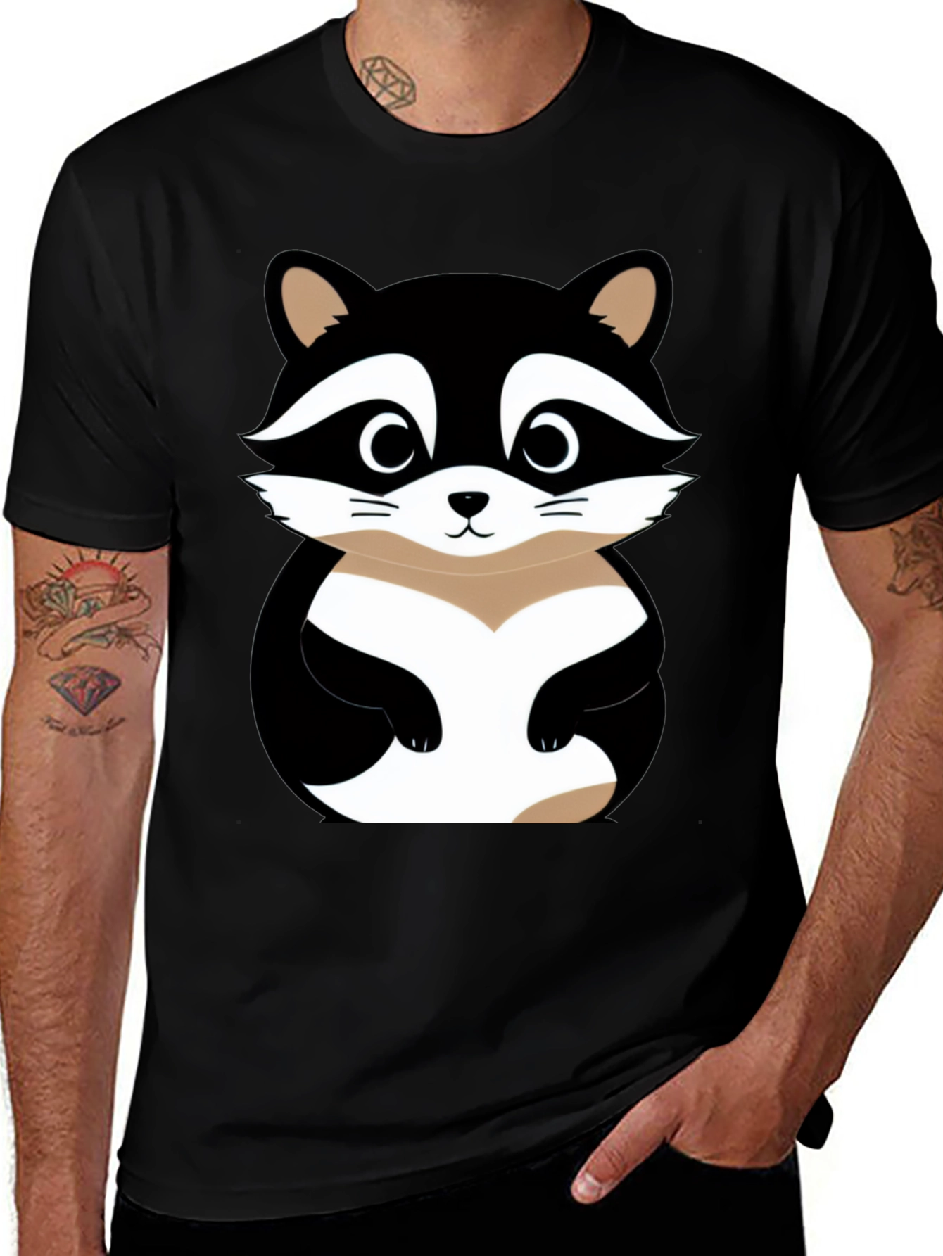 Variant 30 of Cute Raccoon Graphic T-Shirt - Soft Cotton Blend