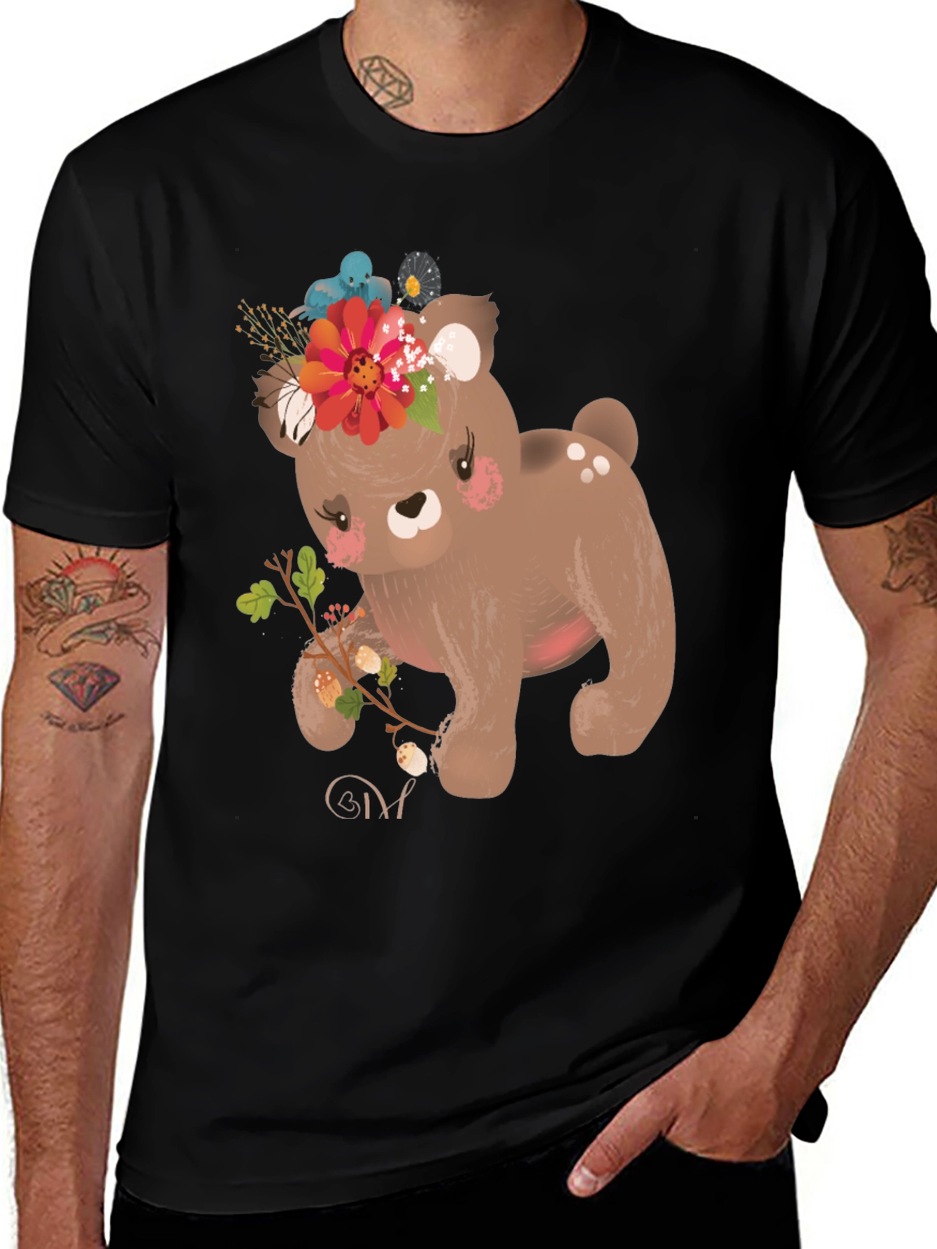 Variant 24 of Floral Bear Graphic Tee