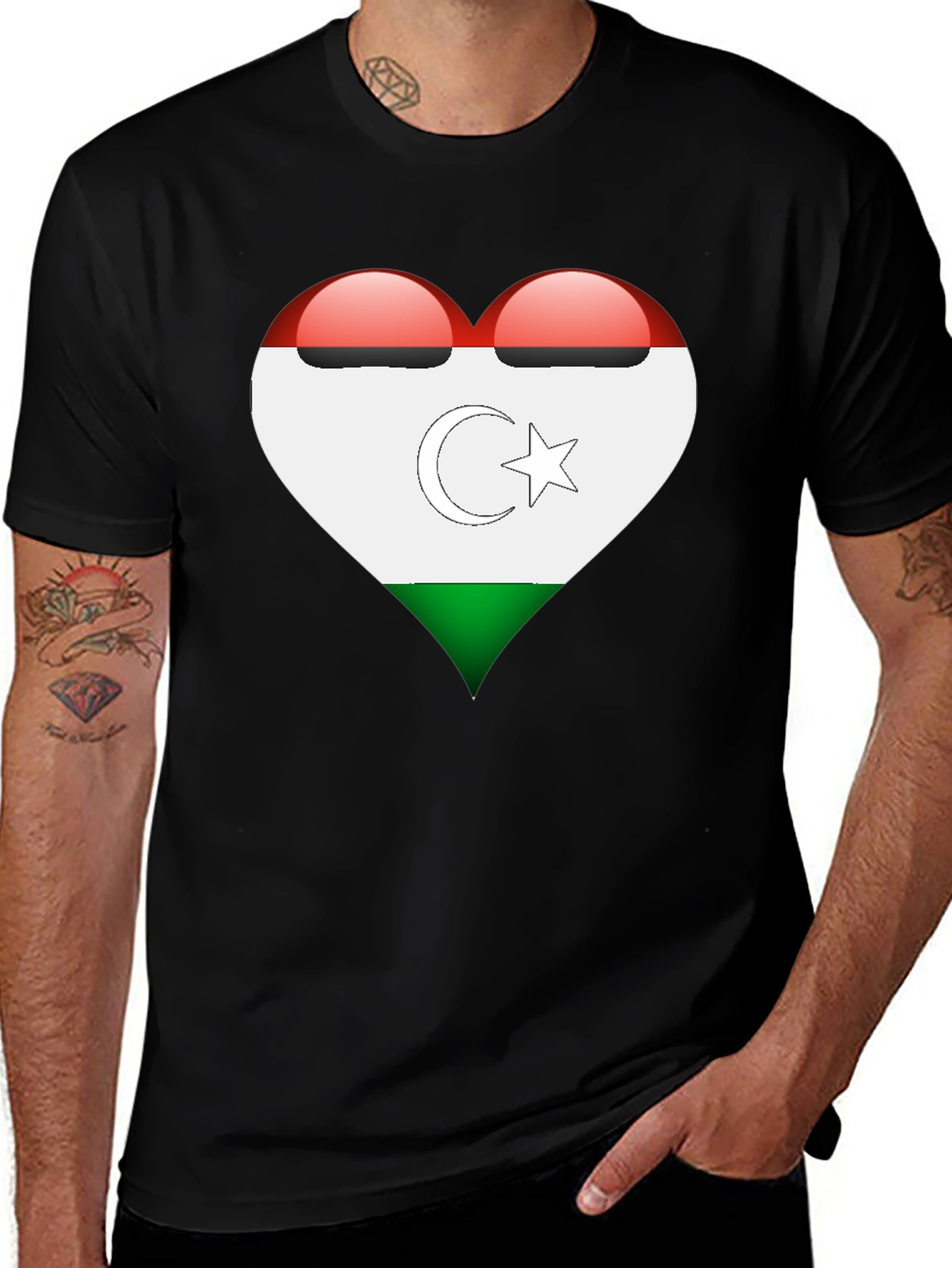 Variant 16 of Heart Turkmenistan Flag T-Shirt