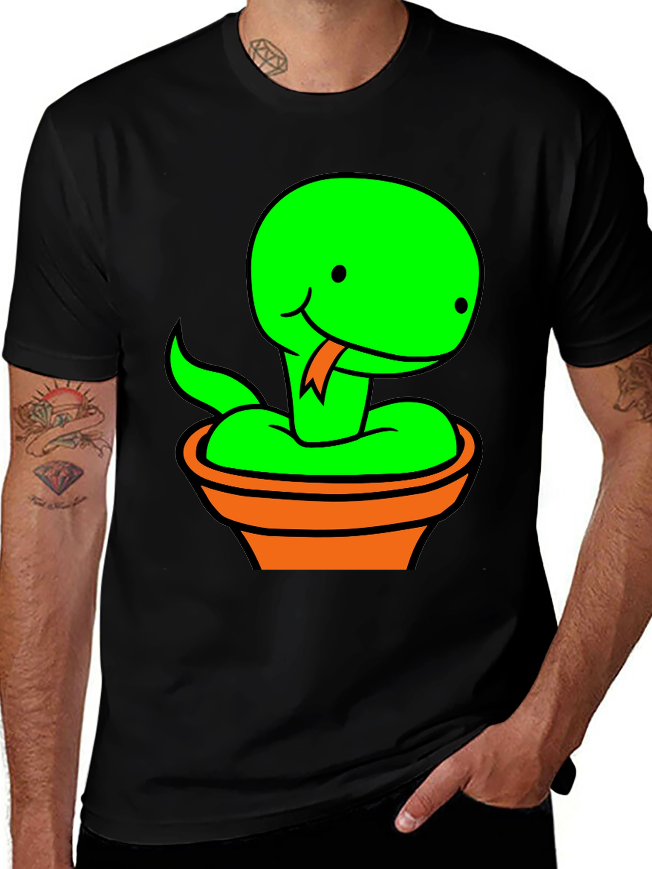 Variant 23 of Pot Snake Graphic Tee - Fun Snake T-Shirt