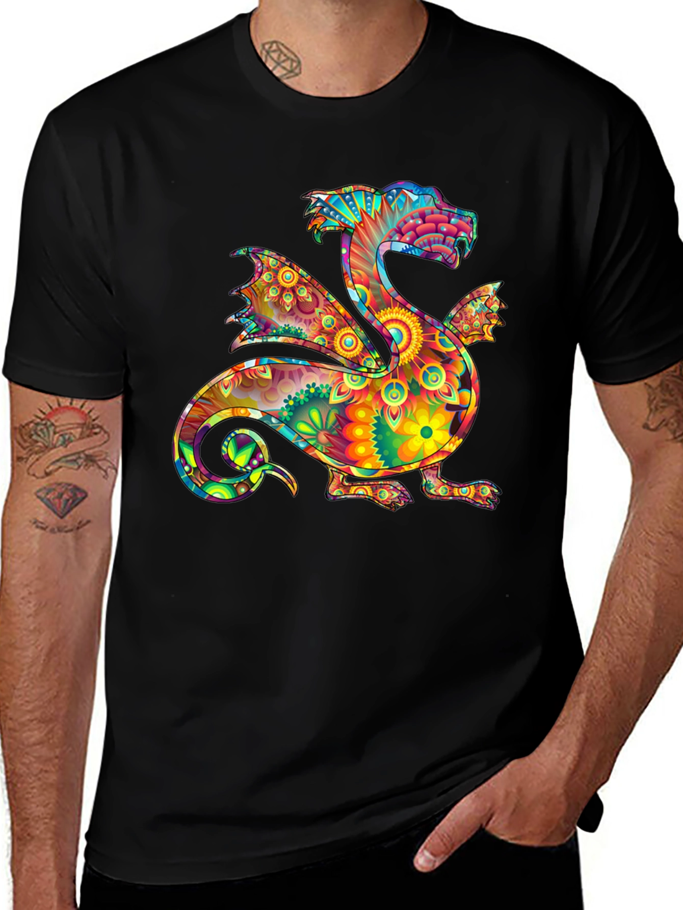 Variant 30 of Psychedelic Dragon Graphic Tee - Bold & Unique Style