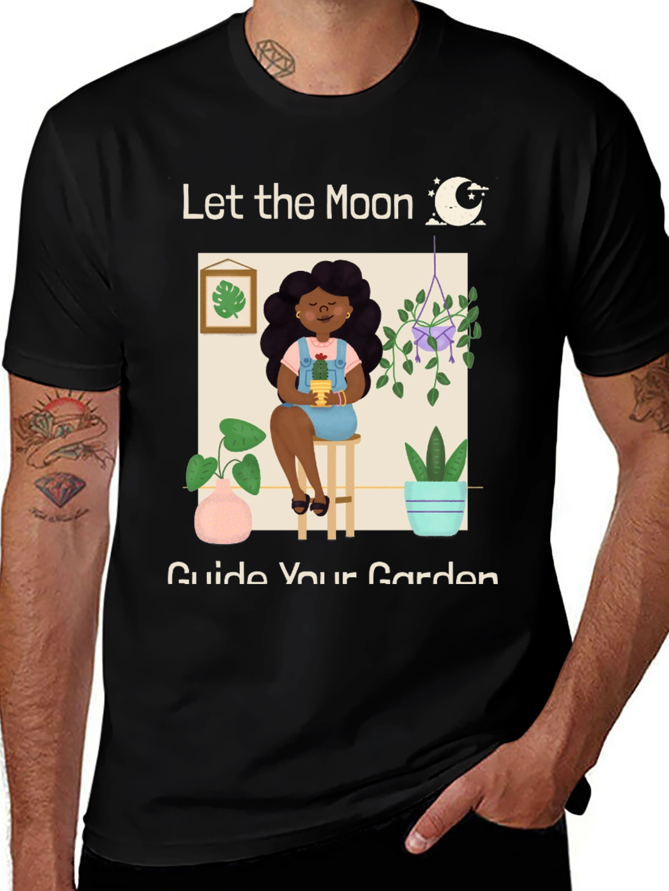 Variant 20 of Moon Garden T-Shirt - Cute Plant Lady Graphic Tee