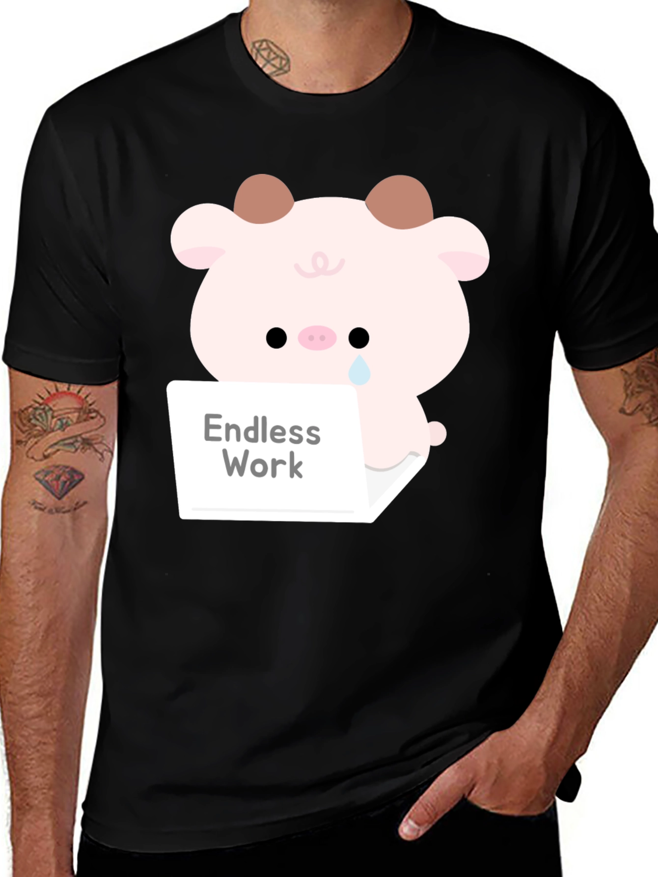 Endless Work Pig T-Shirt - Cute Graphic Tee