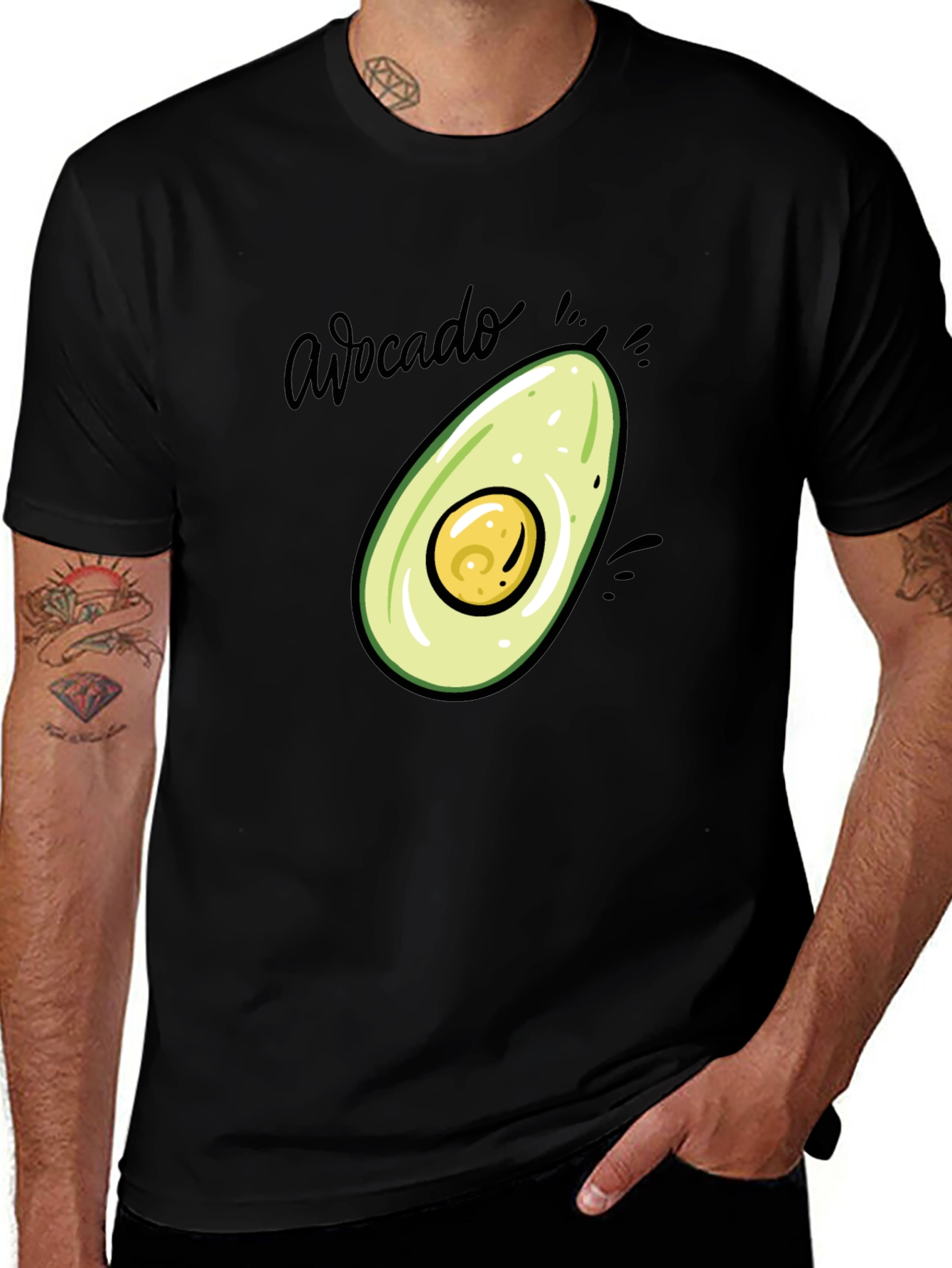 Variant 16 of Avocado Graphic Print Black T-Shirt