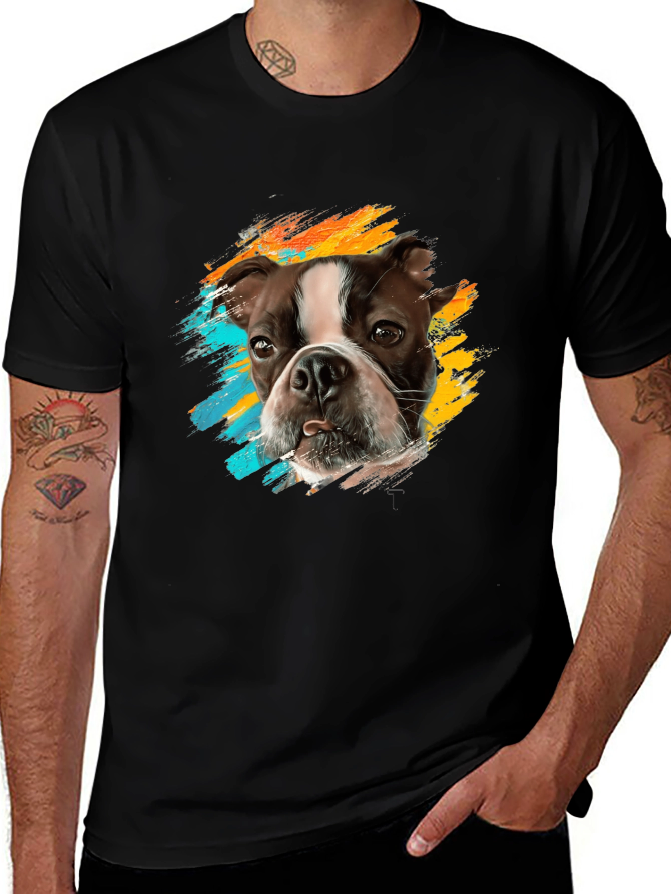 Variant 20 of Dog Breed Graphic Print Black T-Shirt