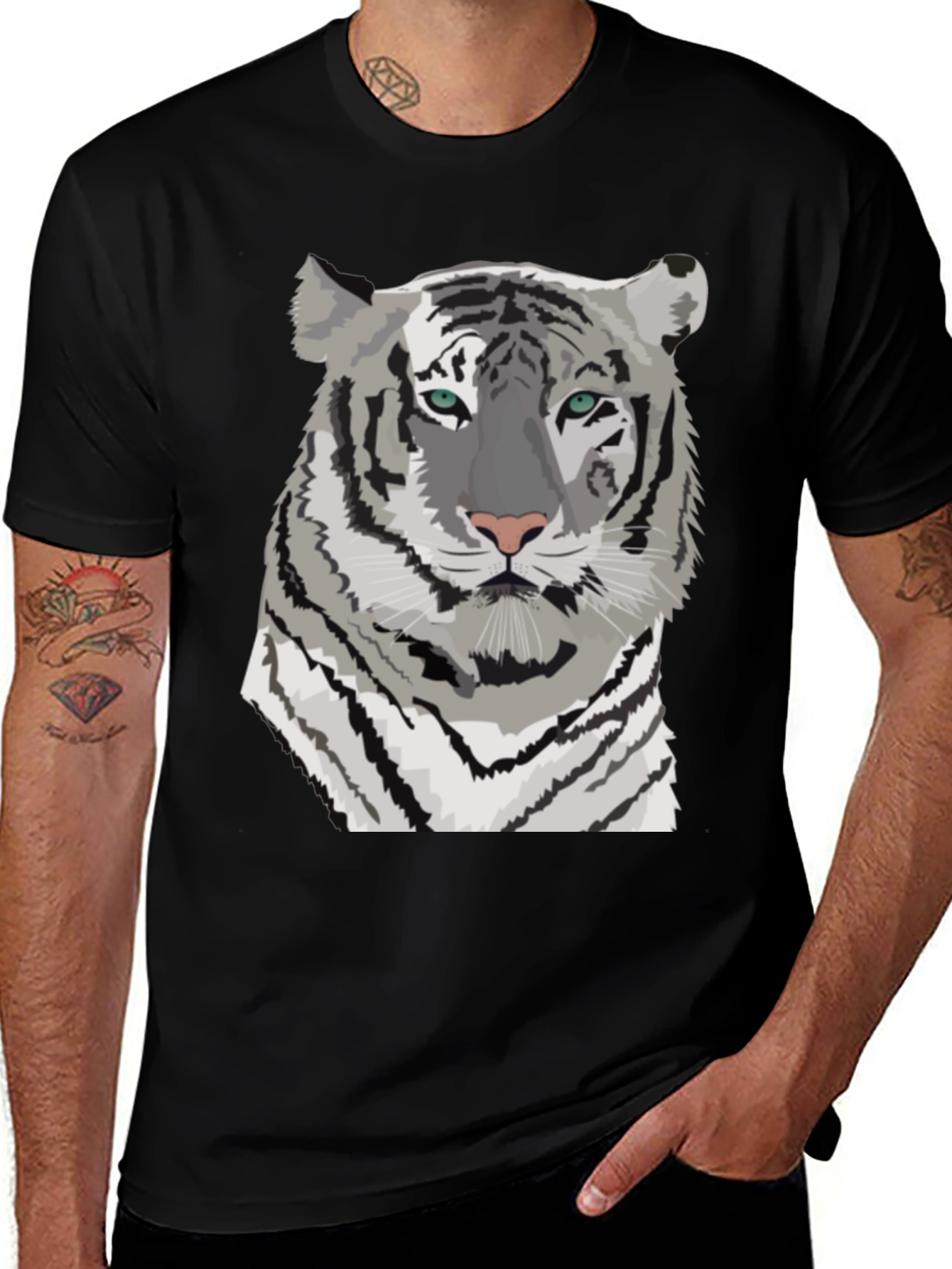 Variant 22 of Tiger Graphic Tee - Cool Animal Print Shirt