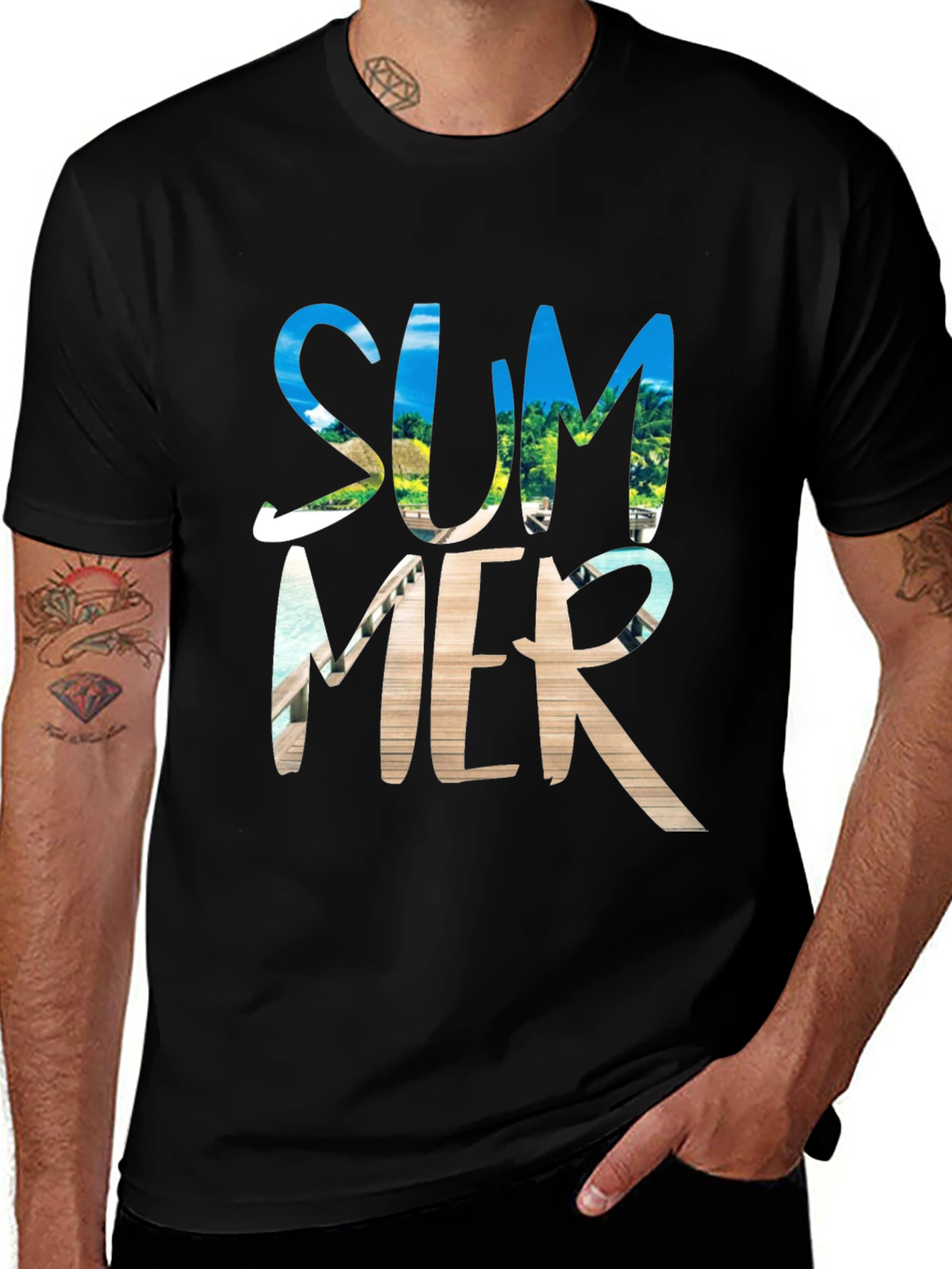 Variant 16 of Summer Vibes Graphic Tee - Black