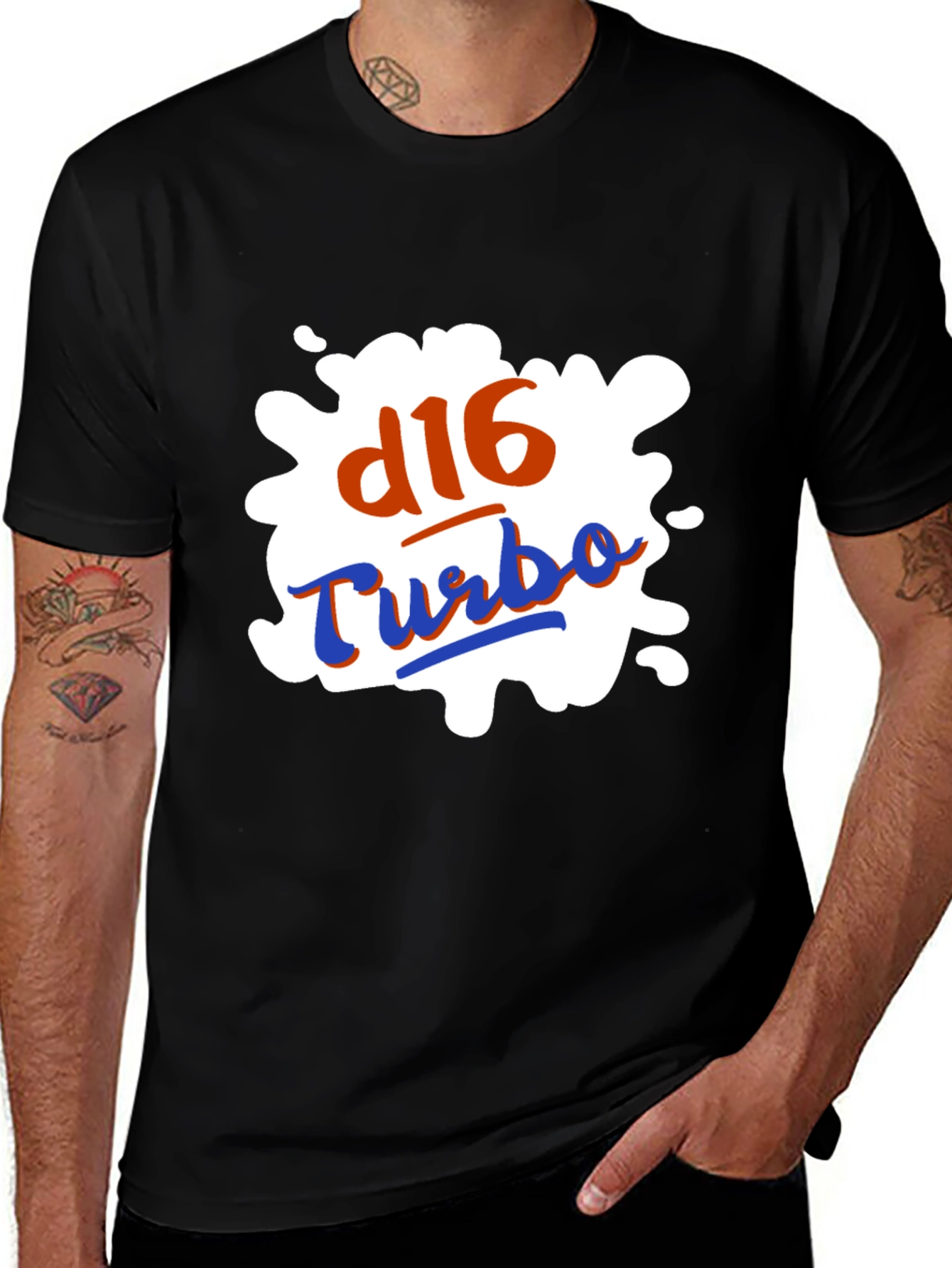 Variant 9 of D16 Turbo Graphic T-Shirt - Bold Automotive Style