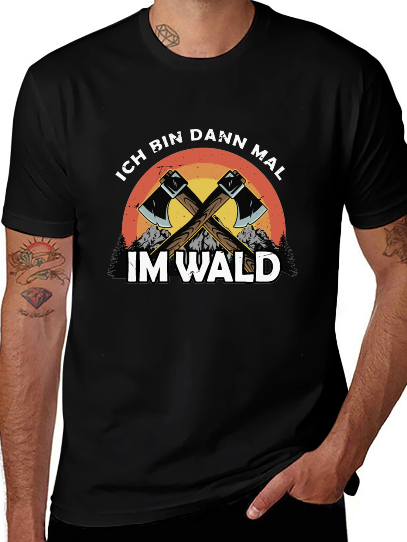Variant 9 of Ich Bin Dann Mal Im Wald Axe T-Shirt