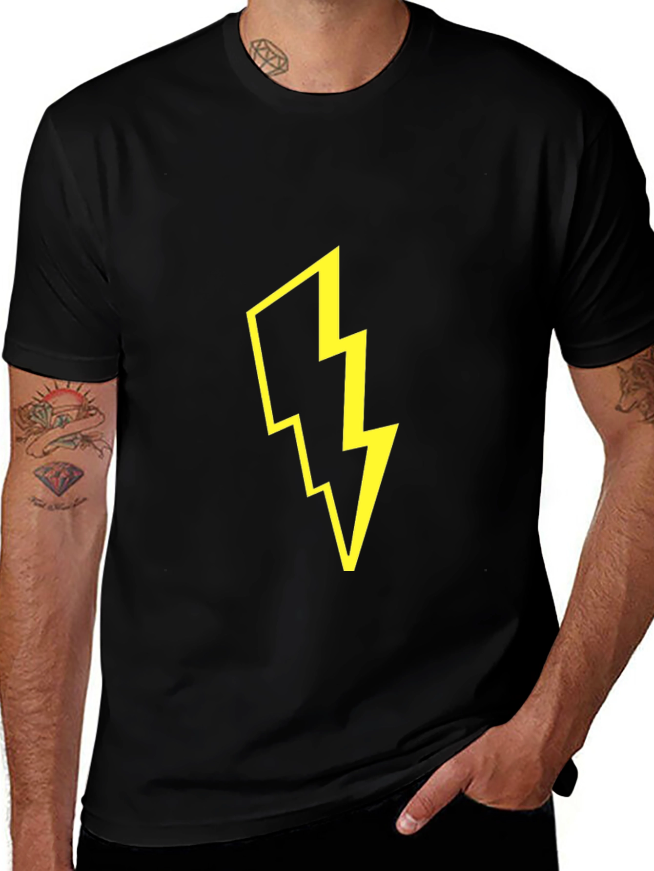Variant 29 of Lightning Bolt Graphic Black T-Shirt