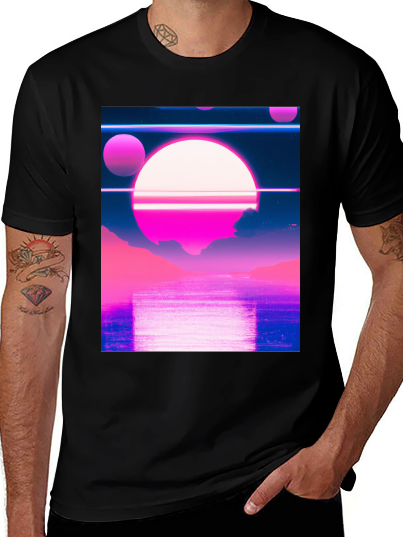 Black Vaporwave Aesthetic Graphic Tee main image