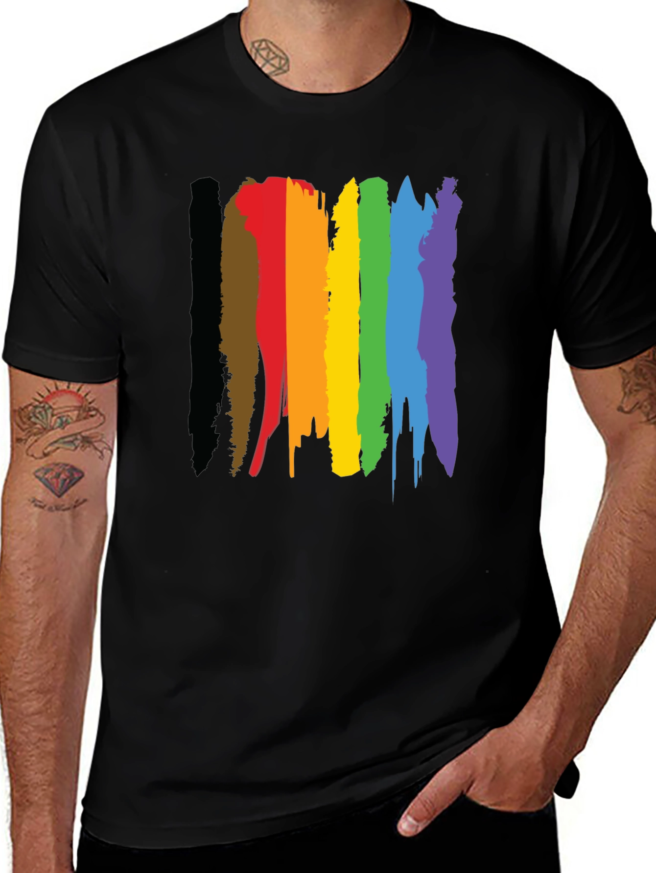 Pride Flag Brush Stroke Graphic Tee