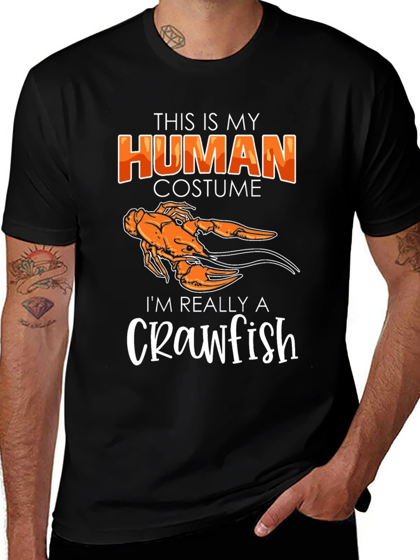 Variant 18 of Human Costume Crawfish T-Shirt - Novelty Graphic Tee
