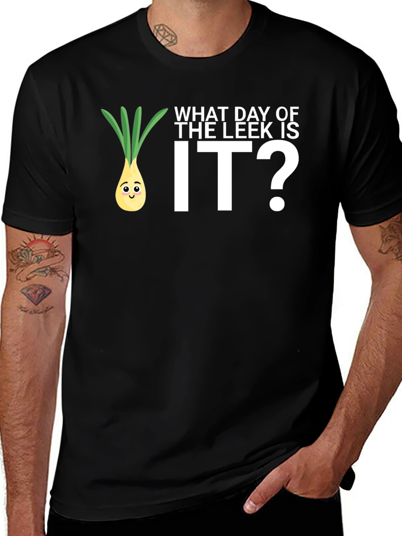 Funny "What Day of the Leek is It?" T-Shirt