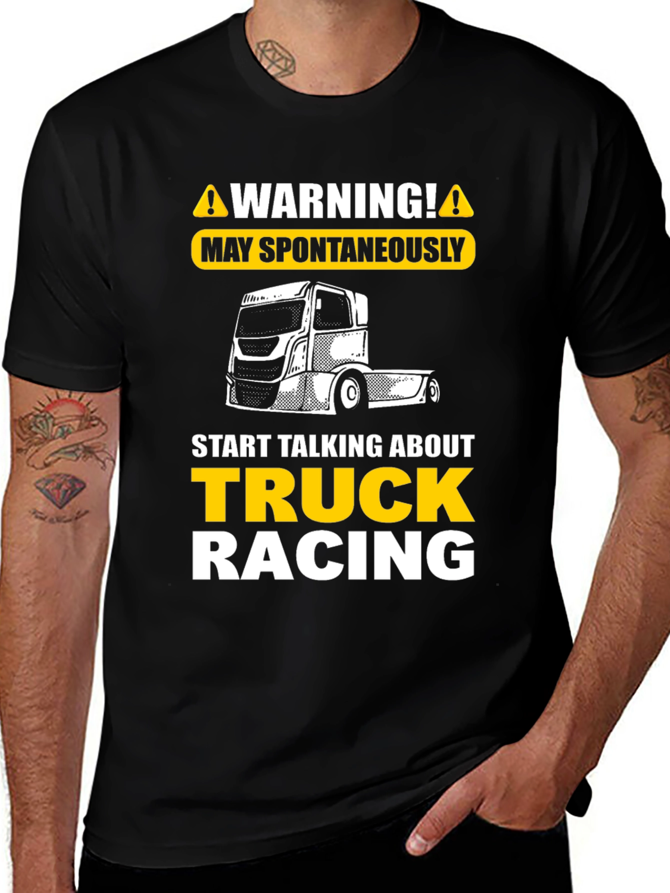 Variant 28 of Warning Truck Racing T-Shirt