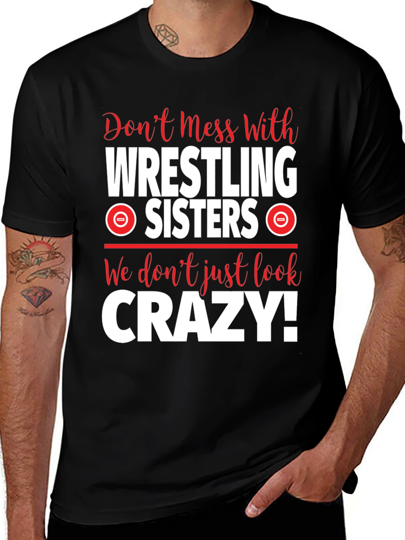 Wrestling Sisters Crazy Graphic T-Shirt