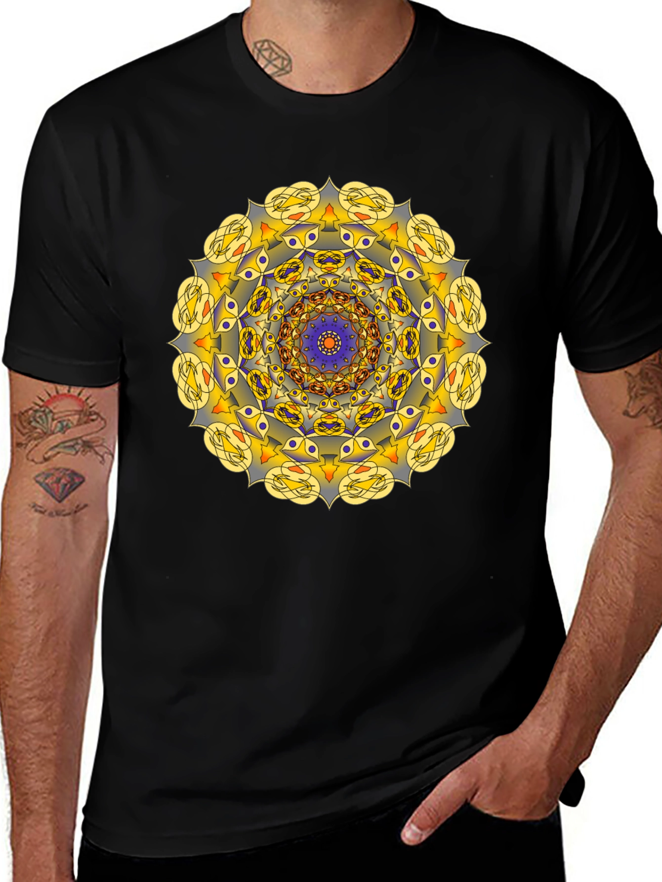 Variant 23 of Mandala Graphic Black Tee