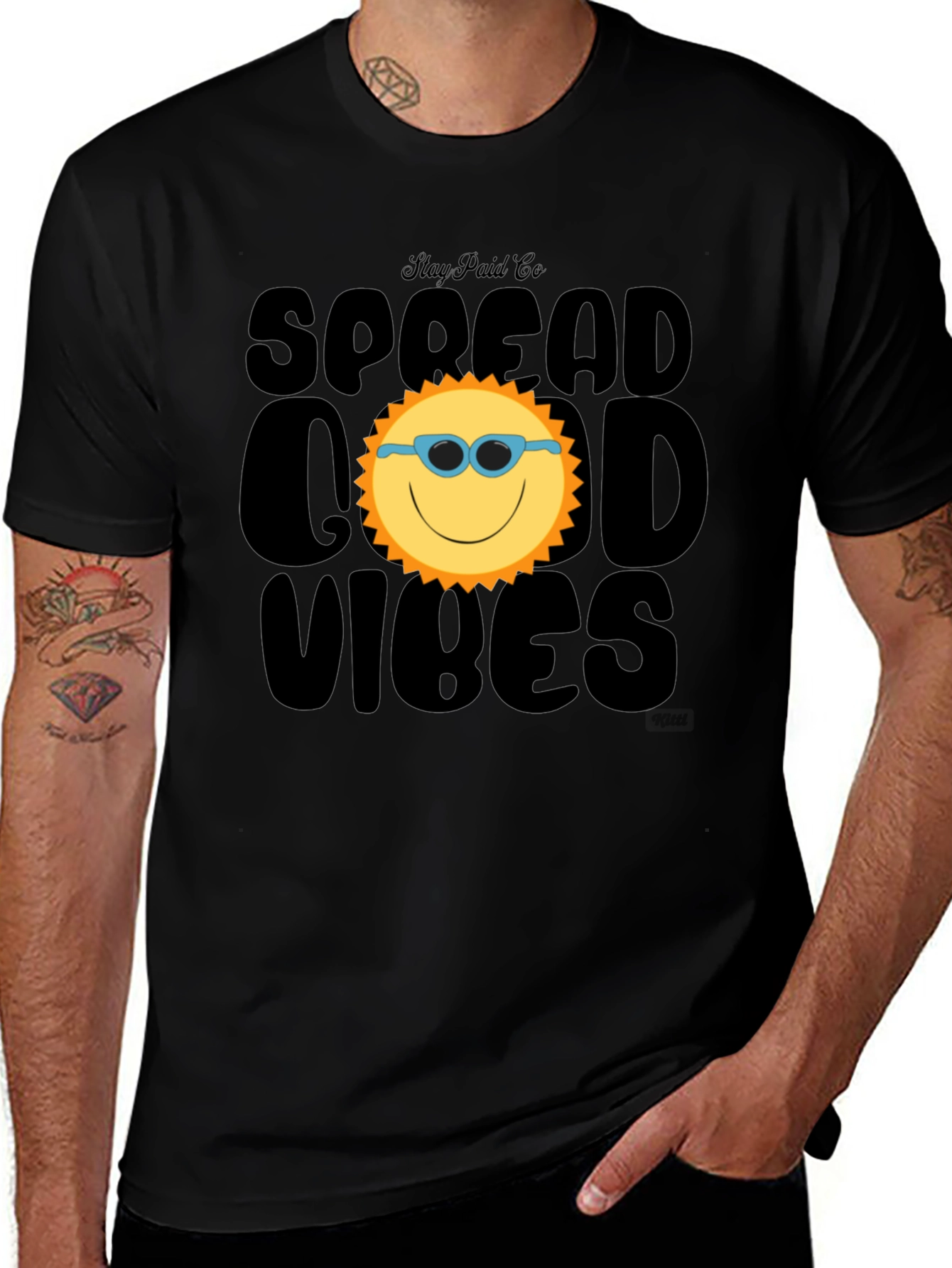 Variant 17 of Spread Good Vibes Black Graphic Tee