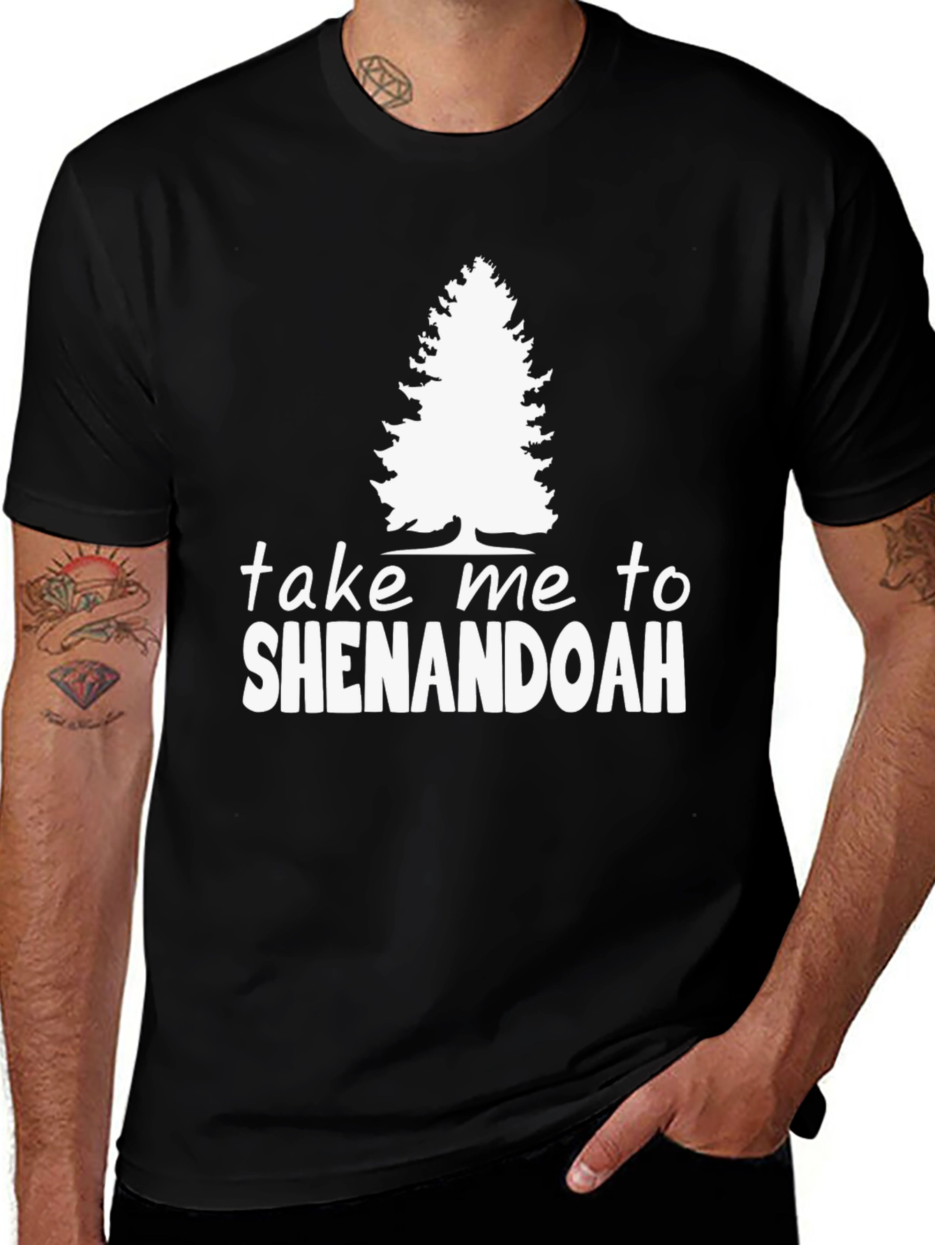 Take Me to Shenandoah Graphic Tee - Black Cotton Blend