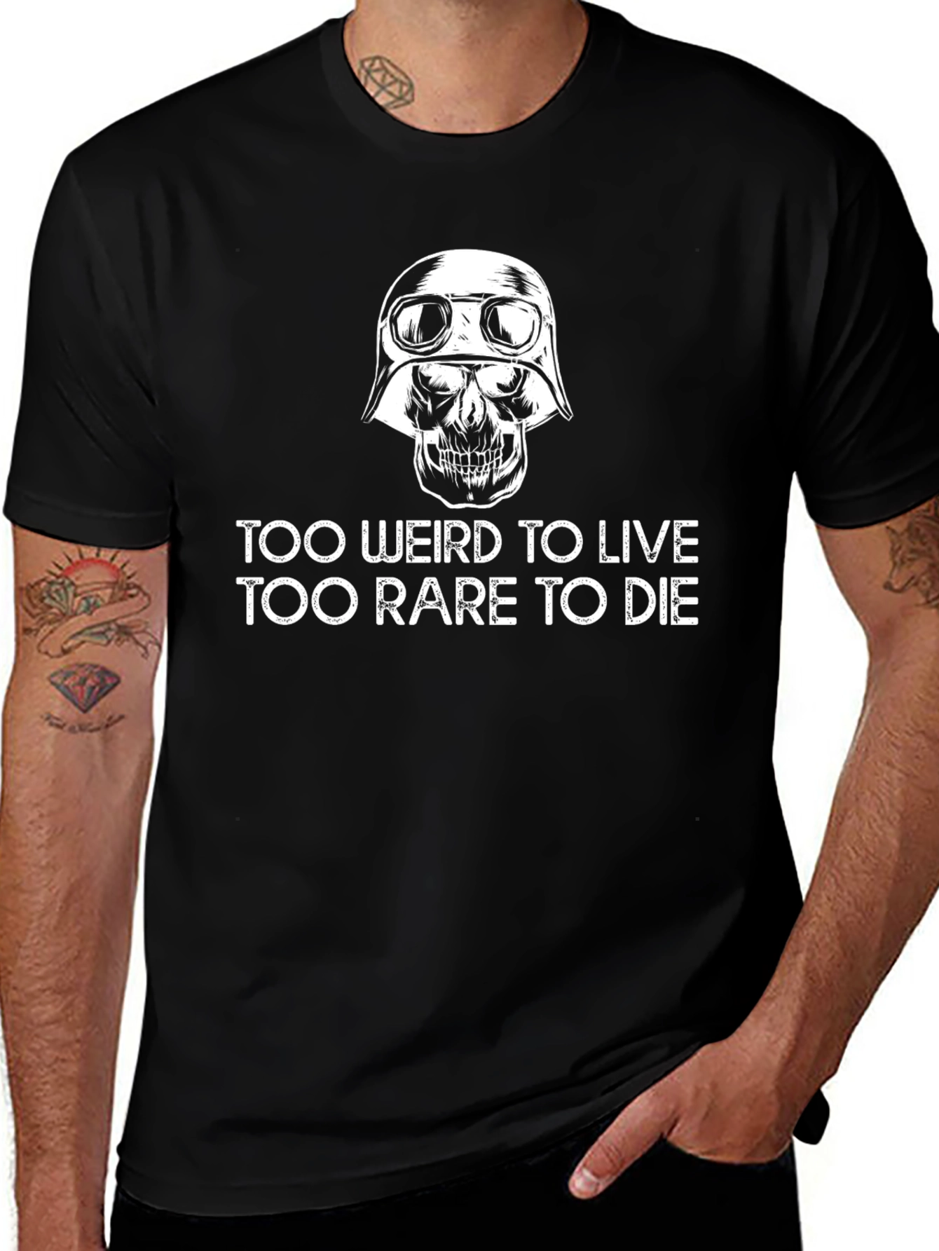 Variant 9 of Too Weird to Live T-Shirt Skull Graphic Tee
