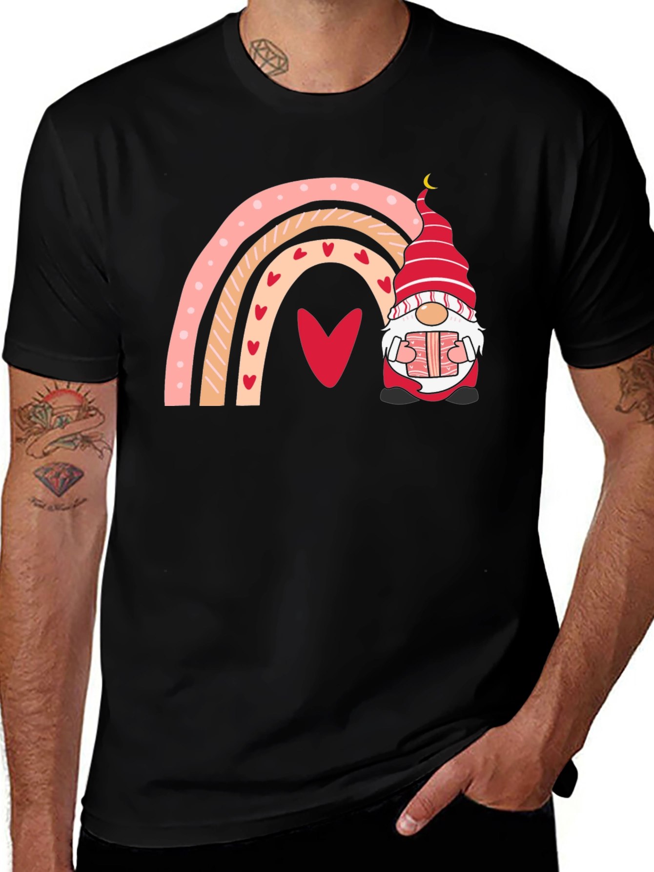 Valentine's Day Gnome Rainbow T-Shirt
