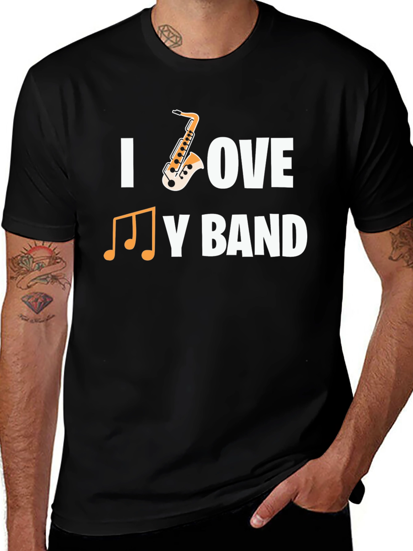I Love My Band Saxophone Music T-Shirt