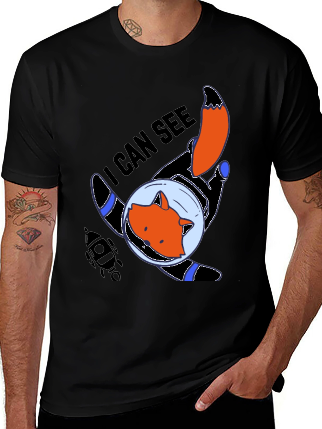 Space Fox T-Shirt - I Can See Graphic Tee