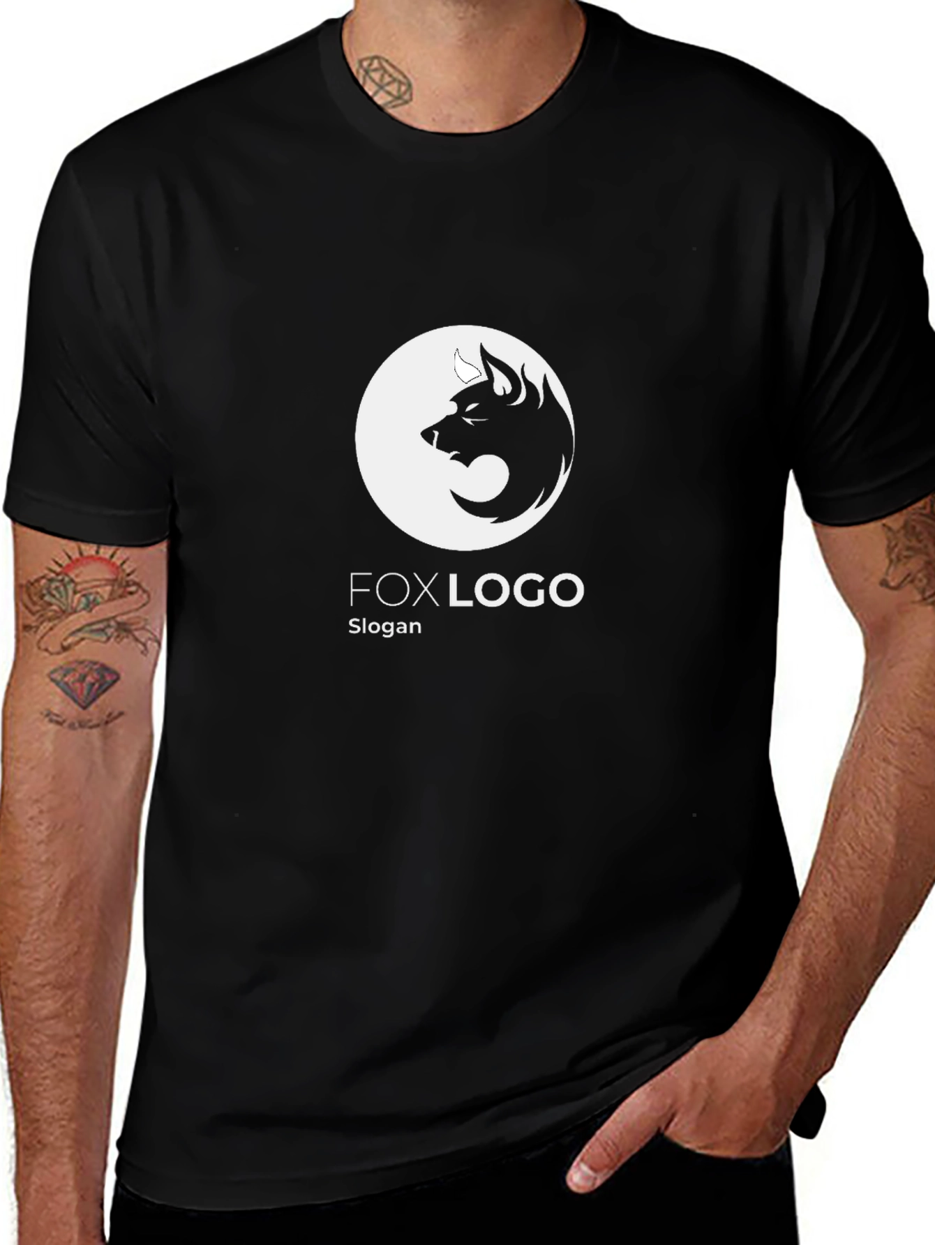 Variant 9 of Fox Logo Black T-Shirt - Unique Design