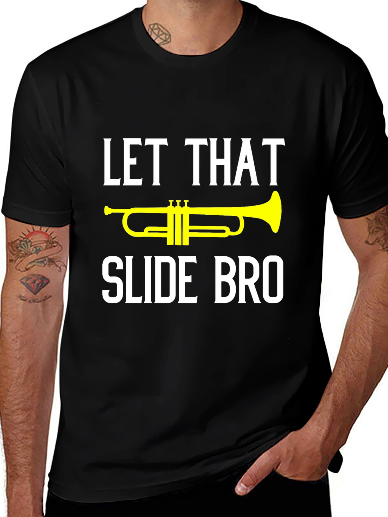 Variant 6 of Let That Slide Bro Trumpet T-Shirt