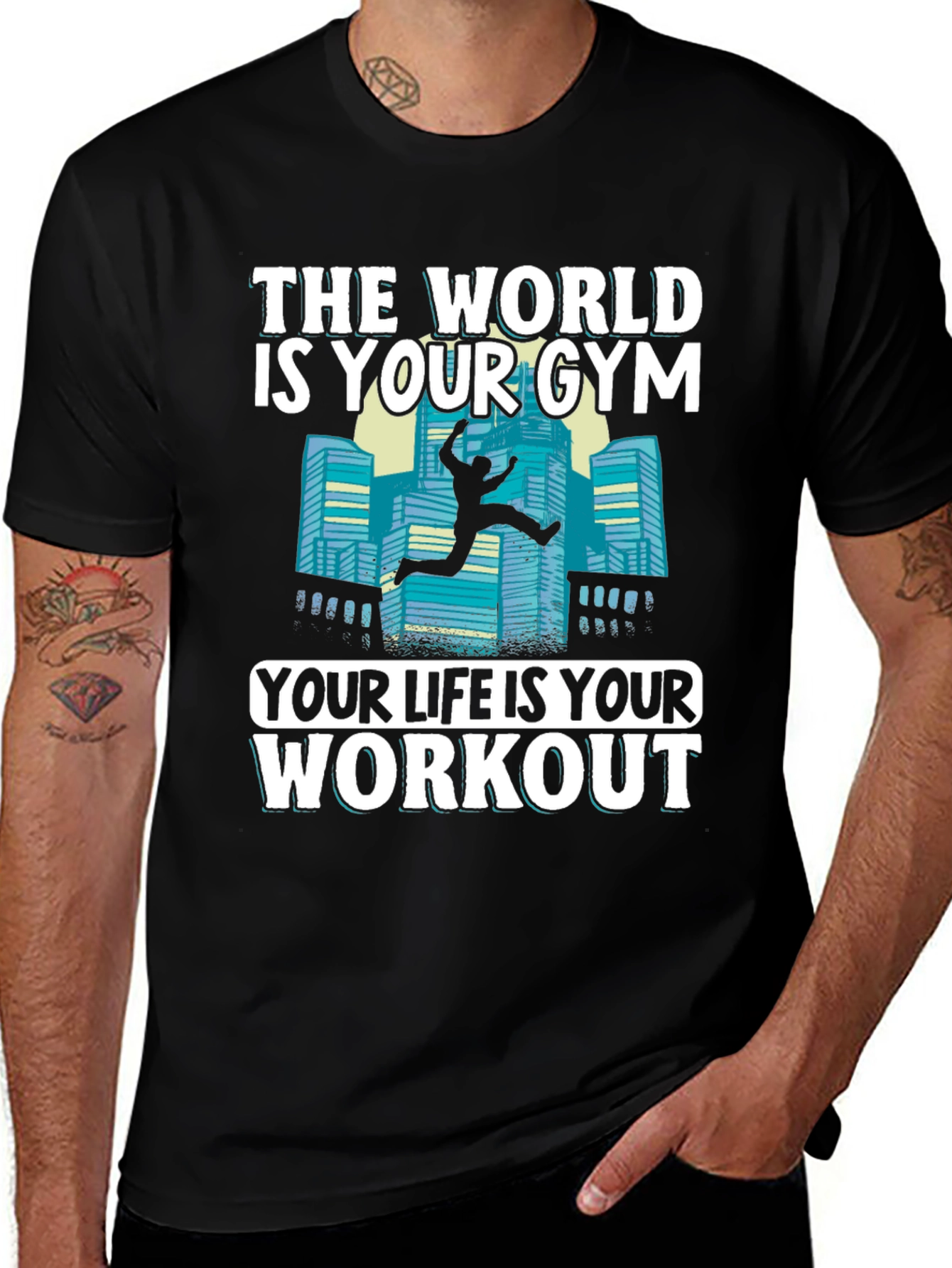Variant 11 of The World is Your Gym T-Shirt