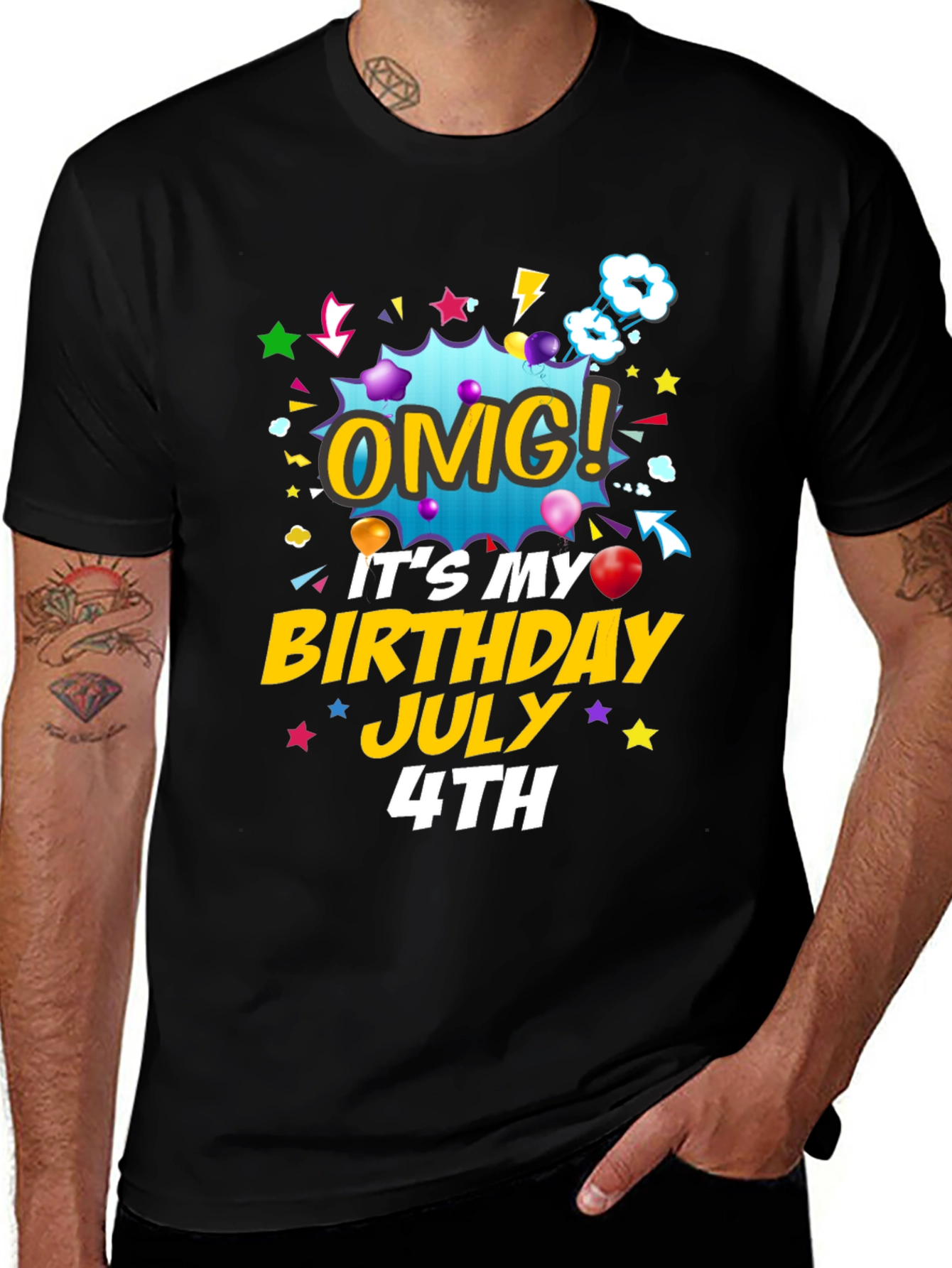Variant 24 of OMG! Birthday July 4th T-Shirt