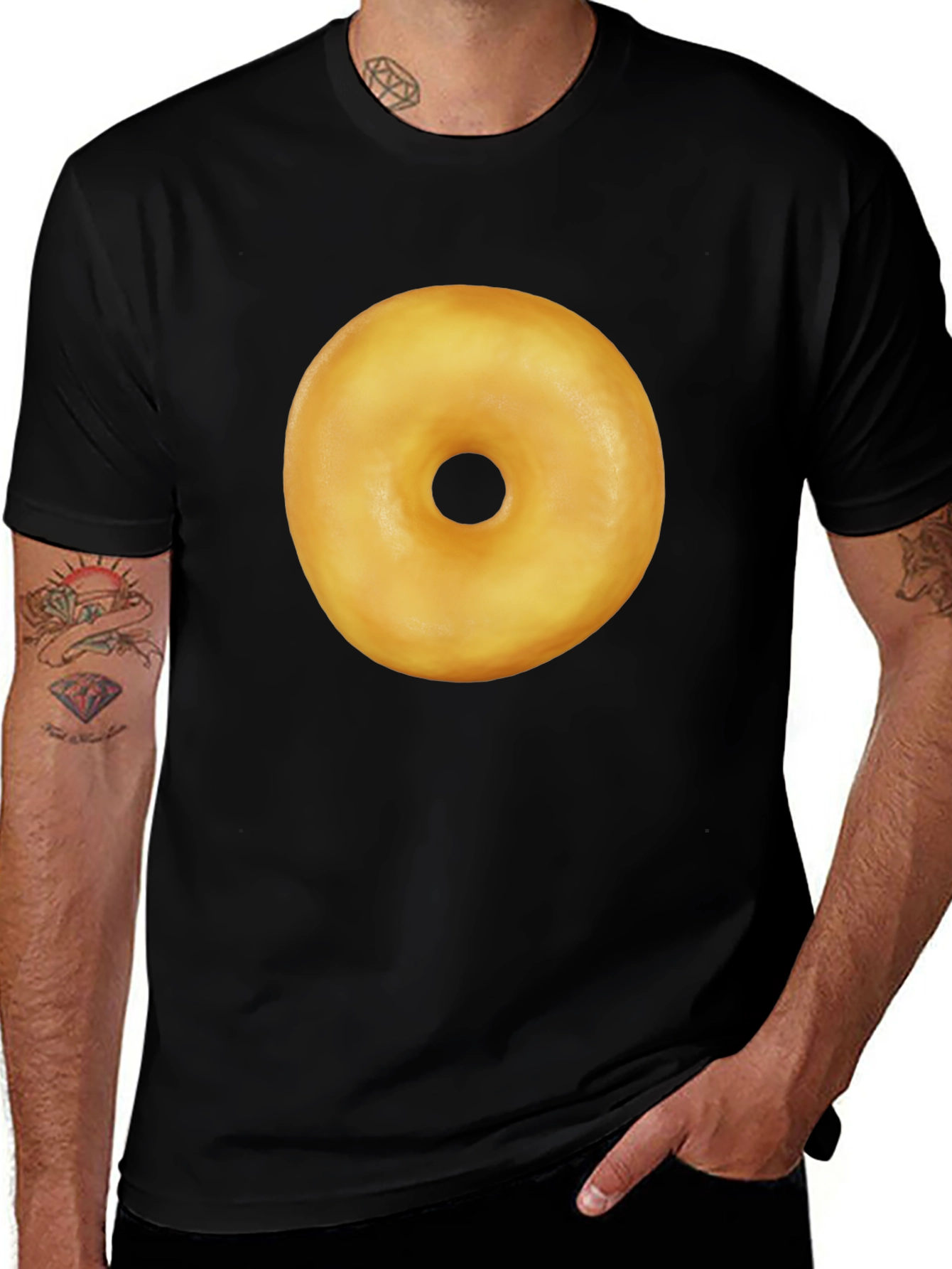 Variant 26 of Donut Graphic Black T-Shirt Casual Wear