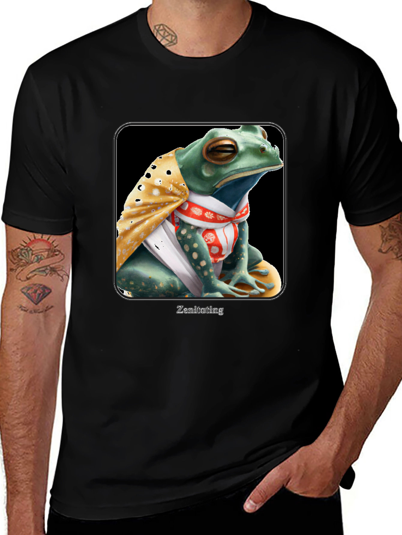 Zen Frog Graphic Tee - Meditating Reptile T-Shirt