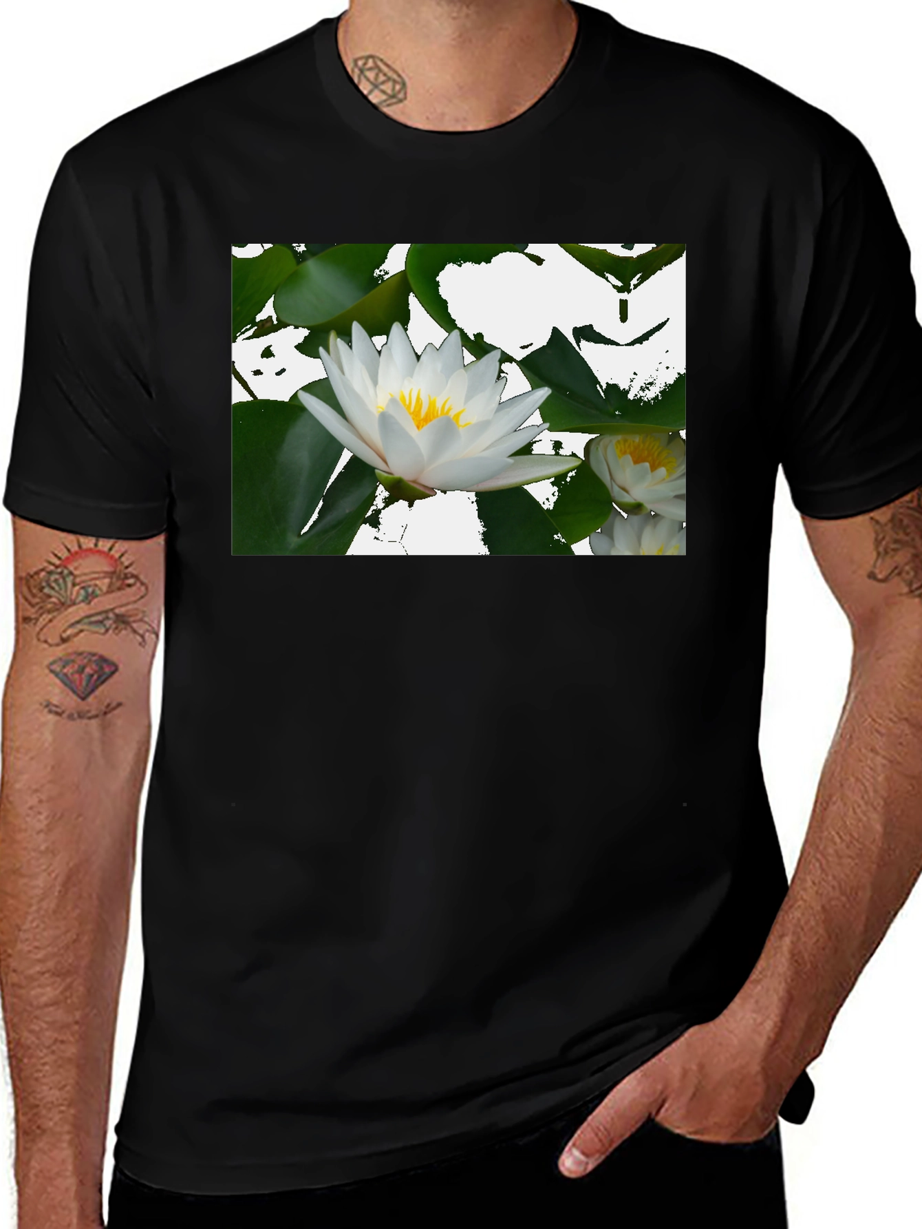 Variant 11 of White Lotus Flower Graphic Tee