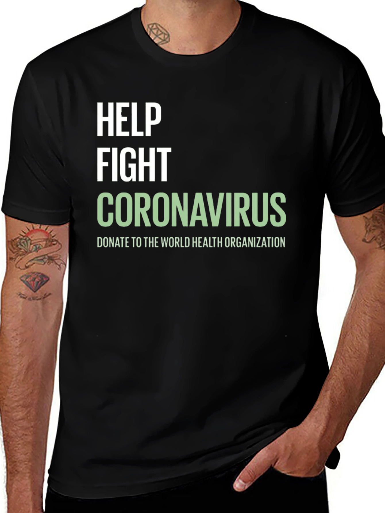 Help Fight Coronavirus T-Shirt - Donate to WHO