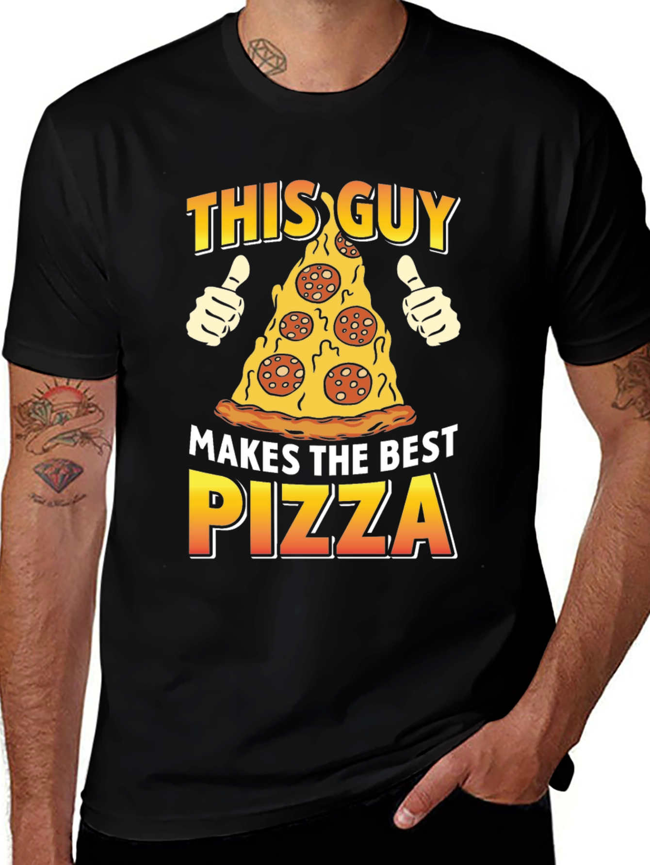 Variant 16 of Funny Pizza Maker T-Shirt - This Guy Makes the Best Pizza
