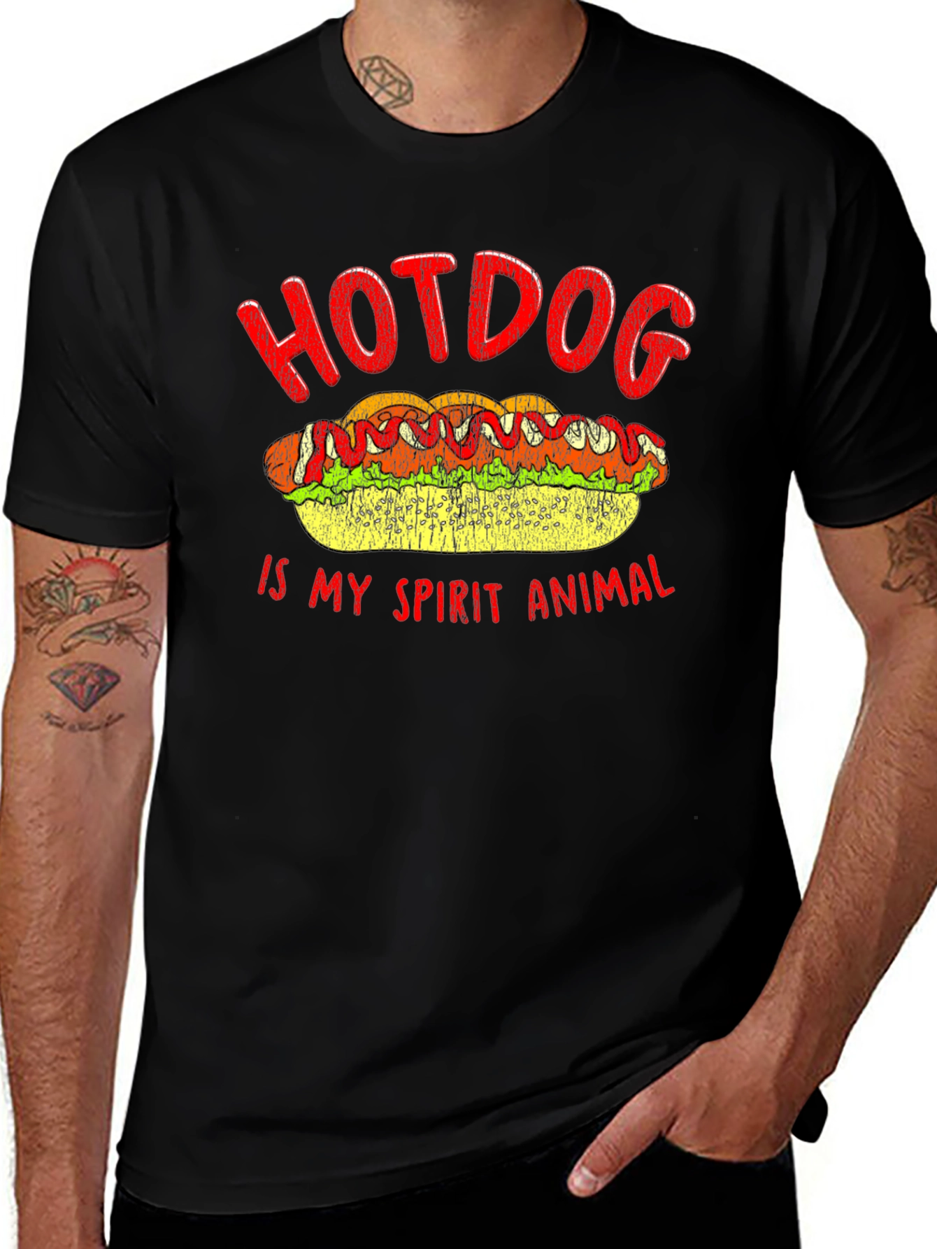 Variant 18 of Hotdog Spirit Animal T-Shirt - Foodie Tee