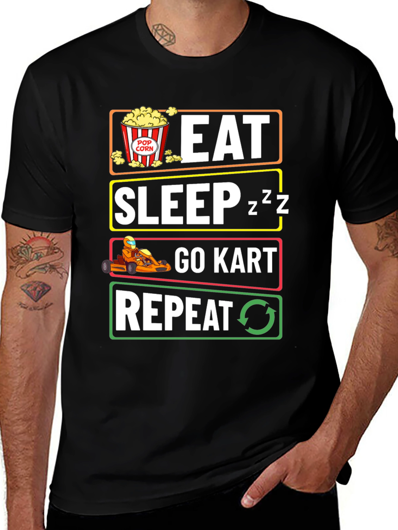 Variant 28 of Eat Sleep Go-Kart Repeat T-Shirt