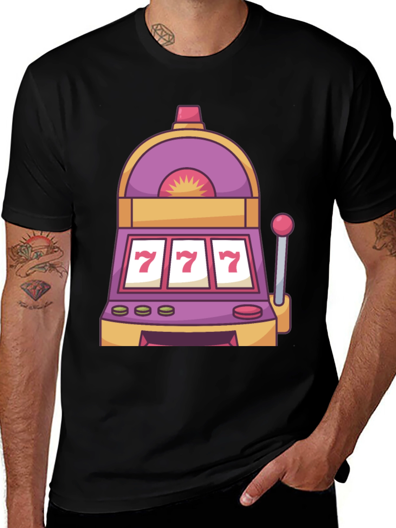 Lucky 7s Slot Machine Graphic T-Shirt
