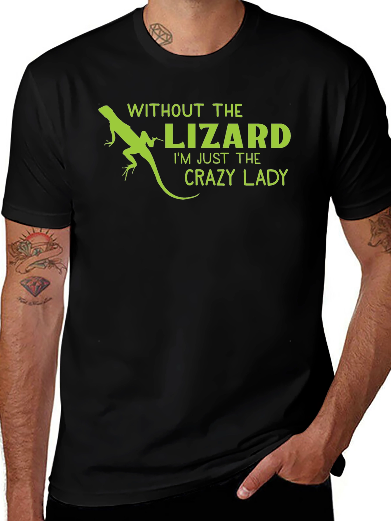Variant 5 of Without The Lizard I'm Just The Crazy Lady T-Shirt