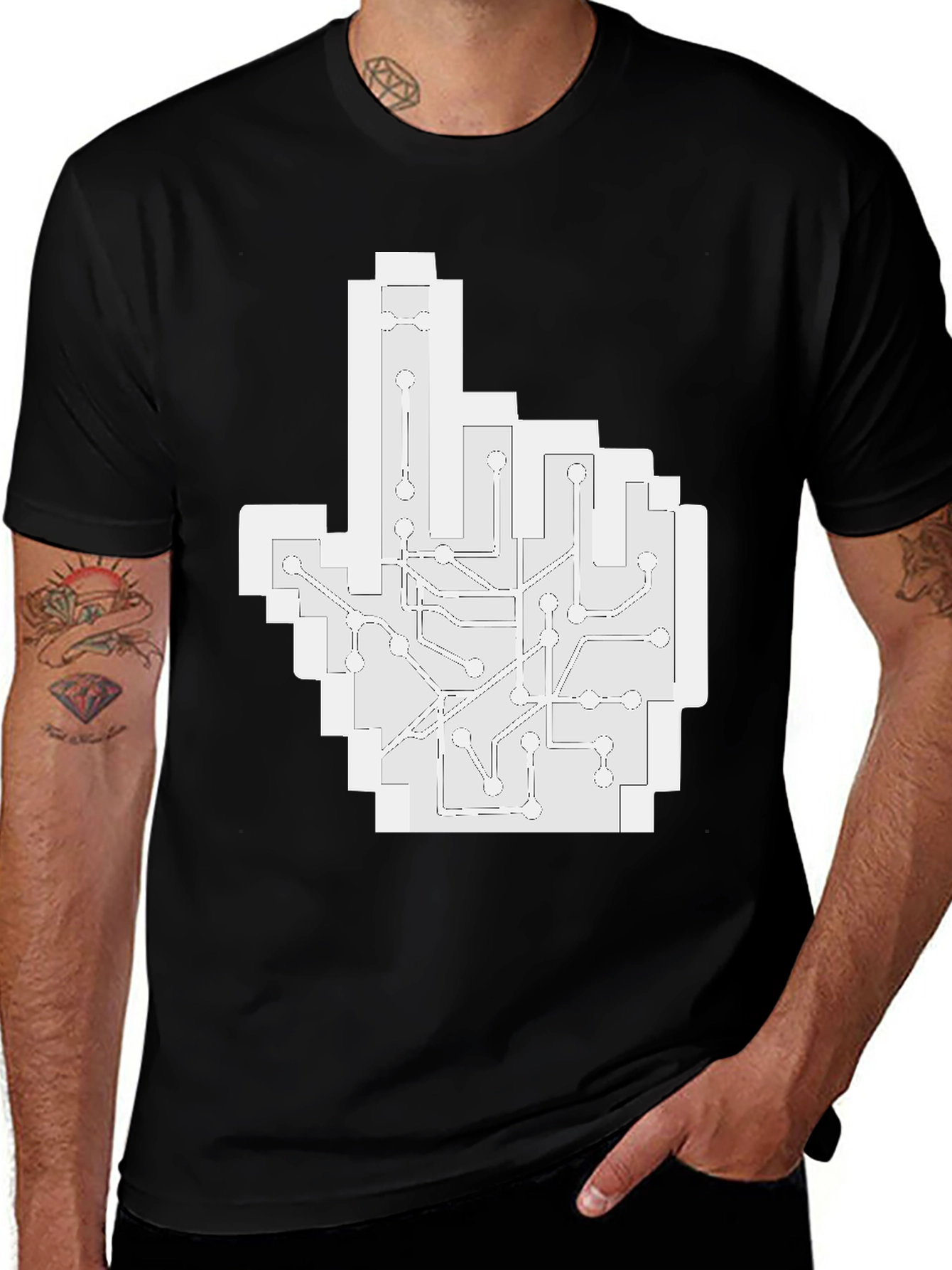 Circuit Hand T-Shirt - Tech Style Tee