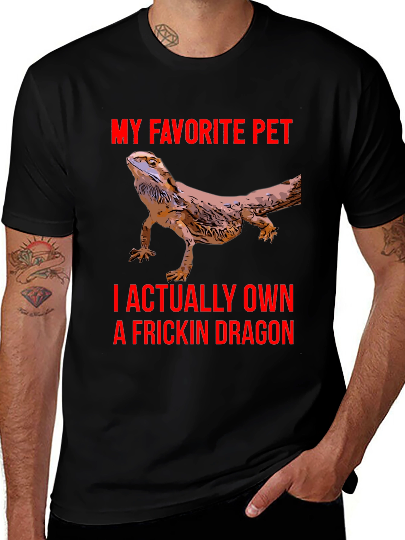 Variant 7 of Bearded Dragon T-Shirt - "My Favorite Pet Dragon"