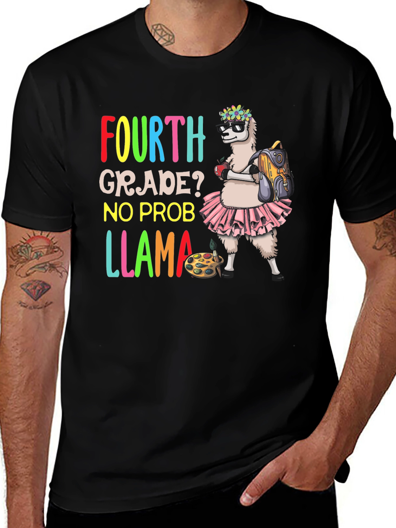Variant 21 of Fourth Grade No Prob Llama T-Shirt