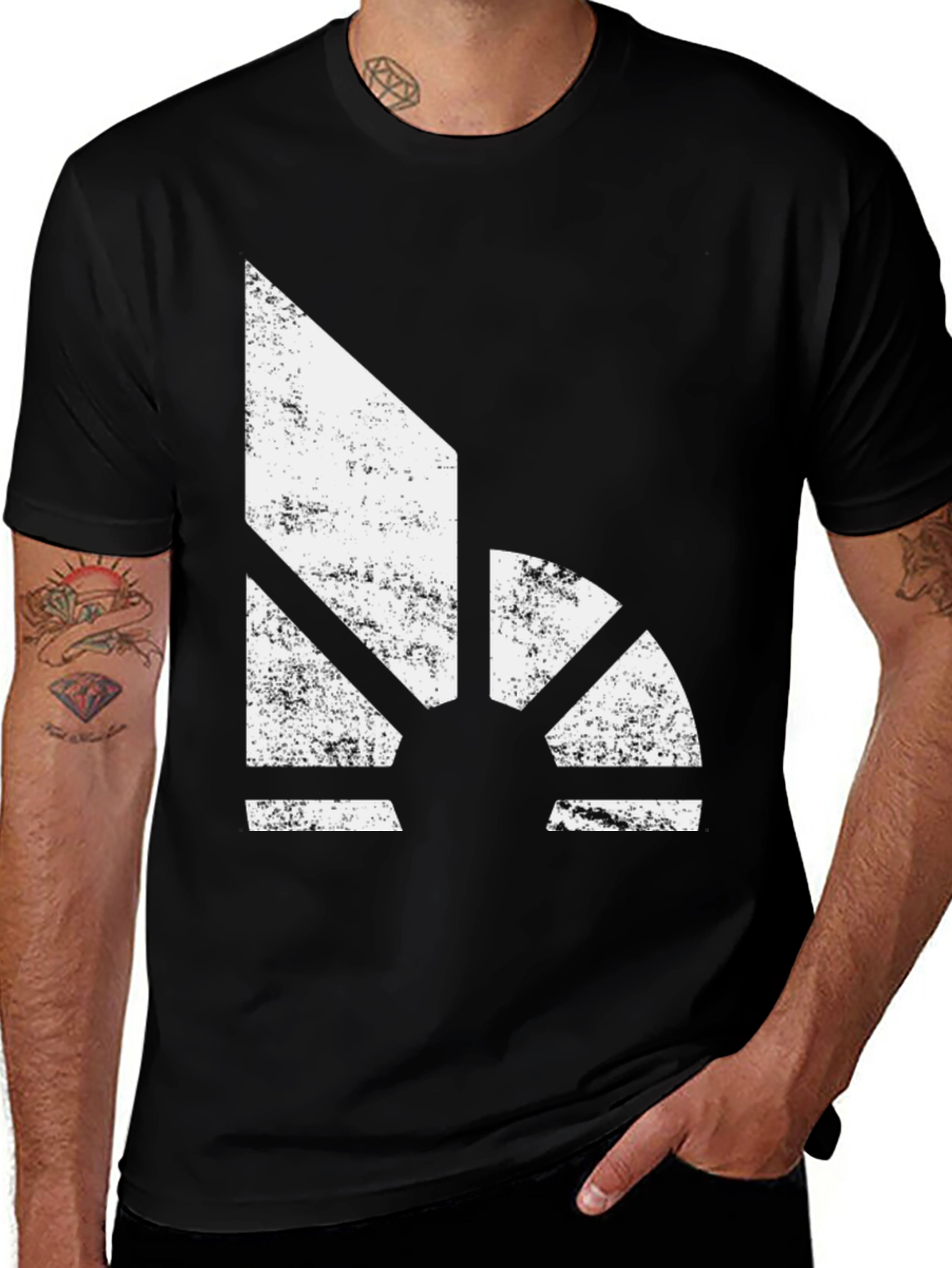 Variant 7 of Abstract Graphic Print Black T-Shirt