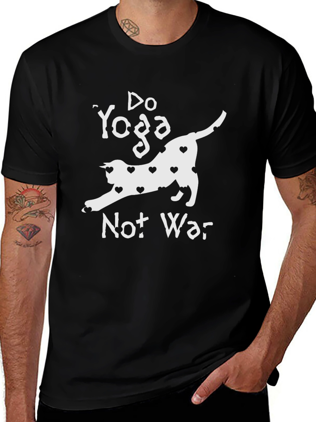 Variant 7 of Yoga Cat T-Shirt - Do Yoga Not War