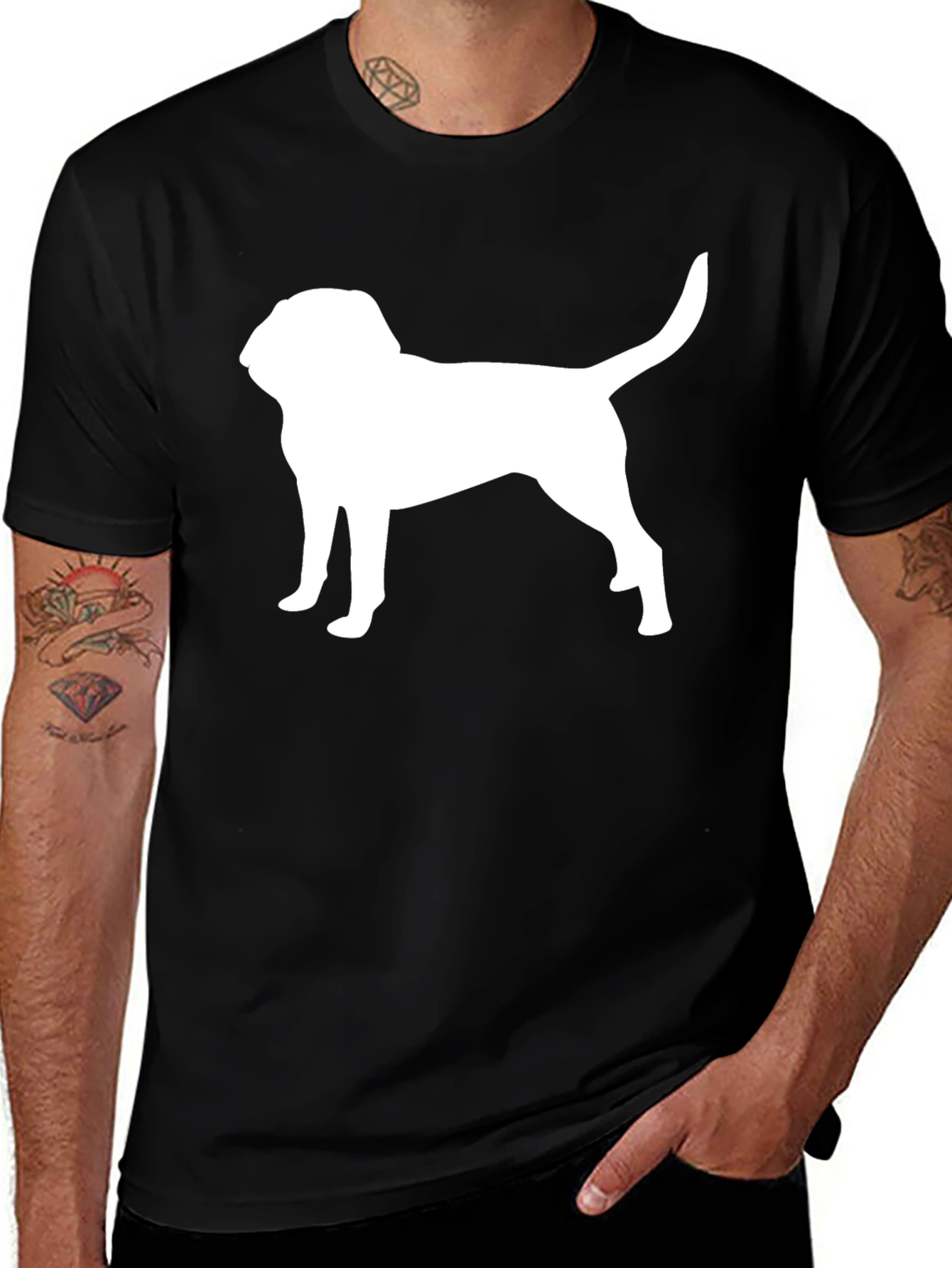 Variant 18 of Dog Silhouette T-Shirt - Black Graphic Tee