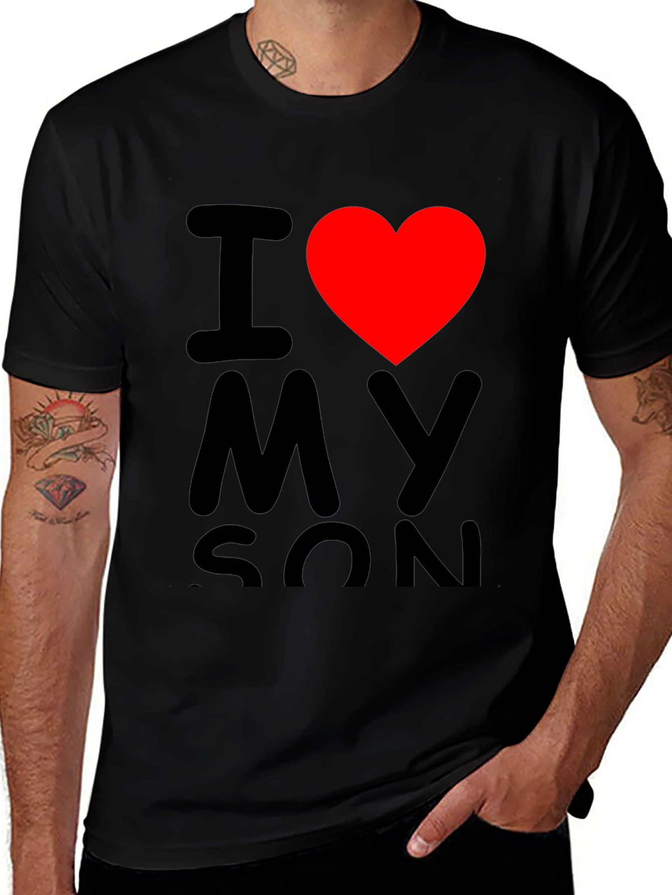 I Heart My Son Black T-Shirt