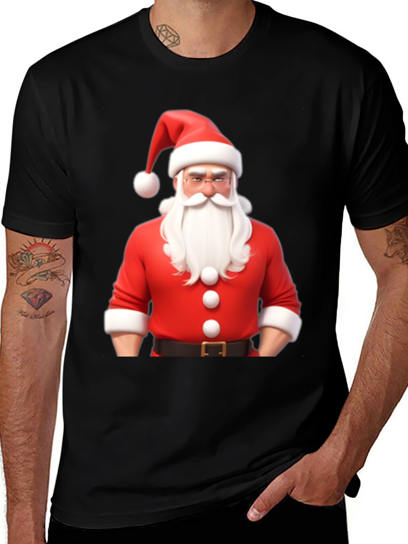Santa Claus Graphic Tee - Holiday Cheer T-Shirt