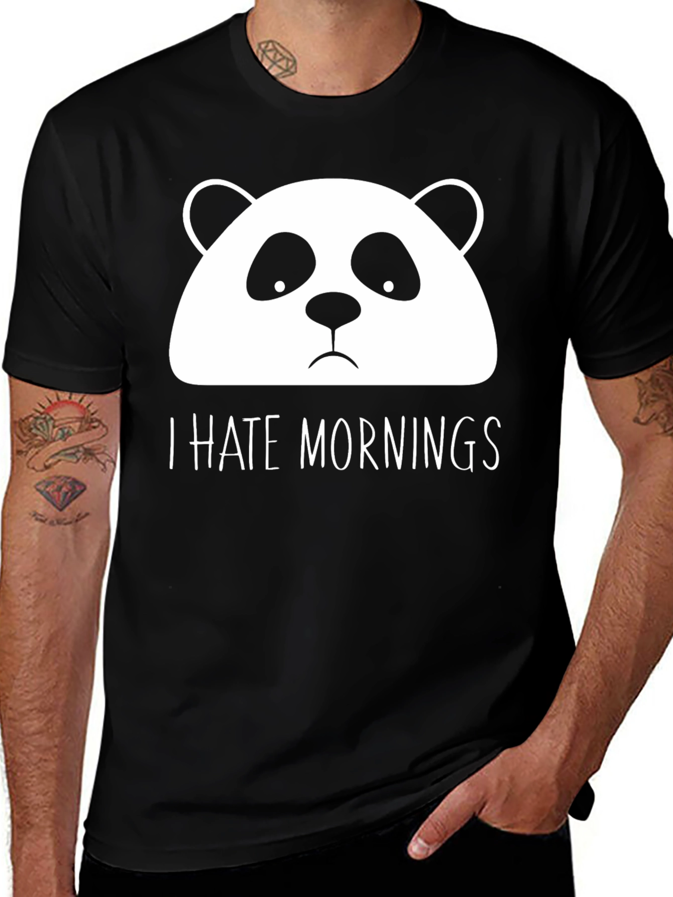 Variant 20 of I Hate Mornings Panda Graphic T-Shirt
