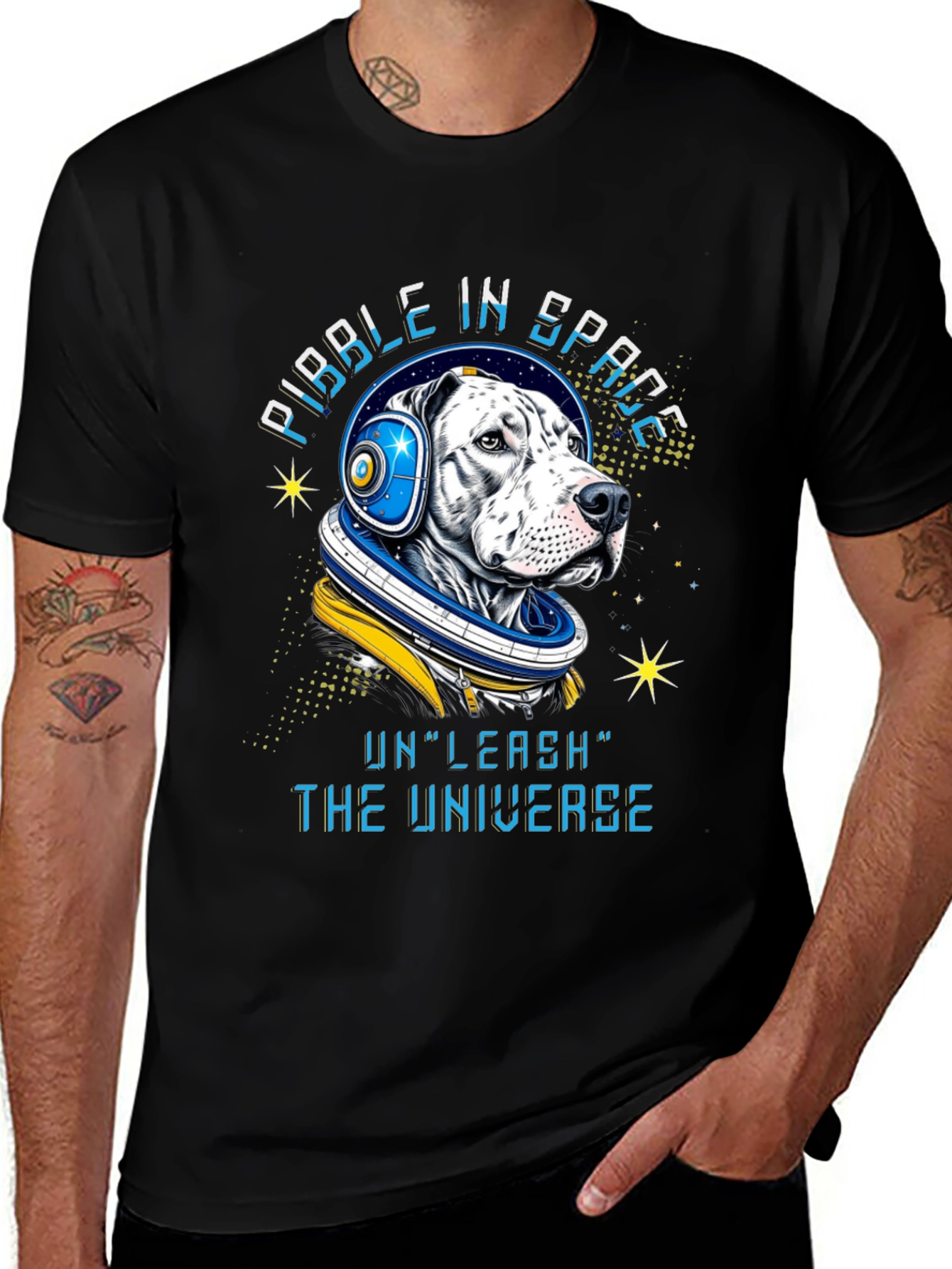 Variant 21 of Pitbull in Space Graphic Tee